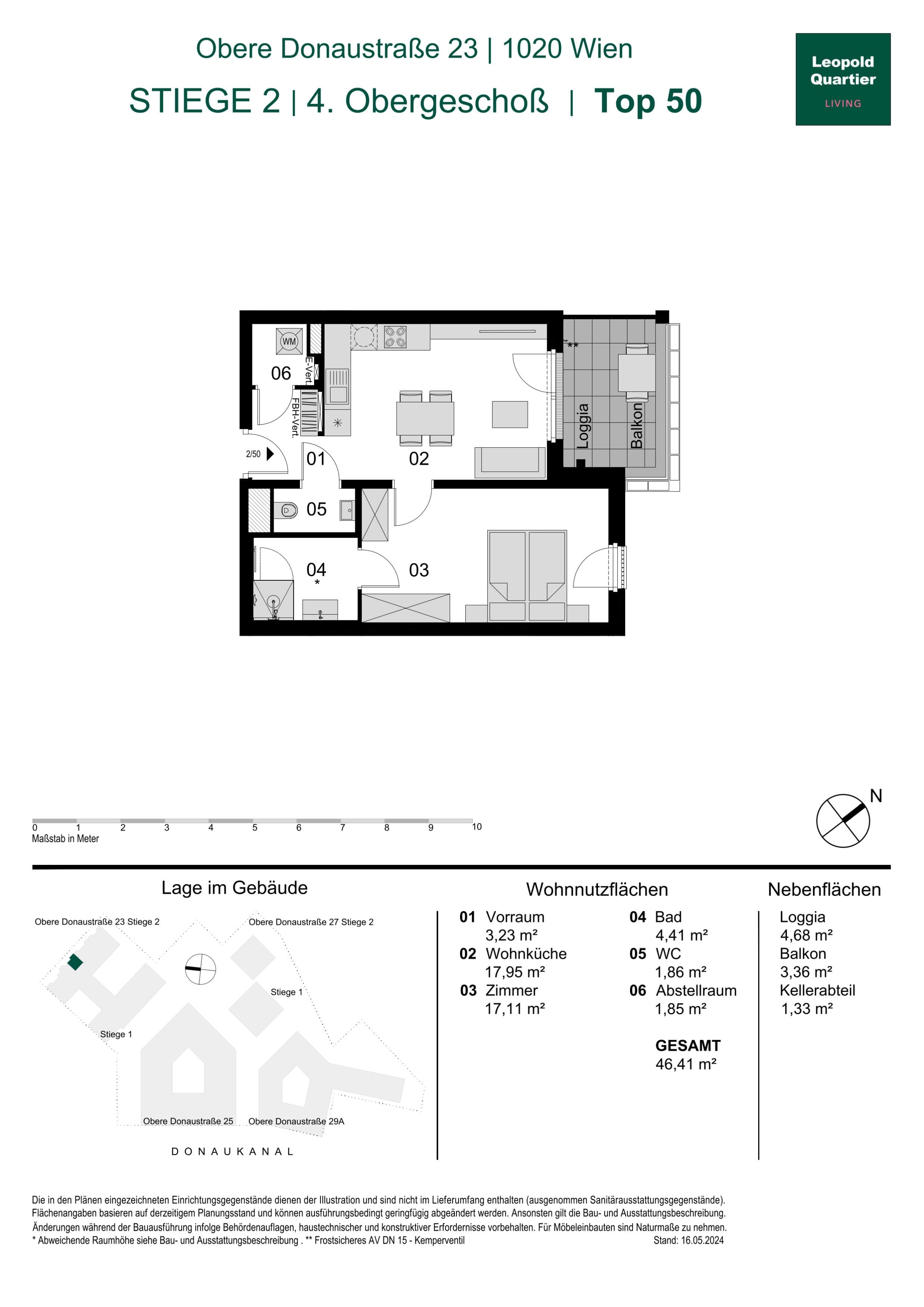 Grundriss 89185 — LeopoldQuartier LIVING — 2 Zimmer — 46,4 m² — 4th floor