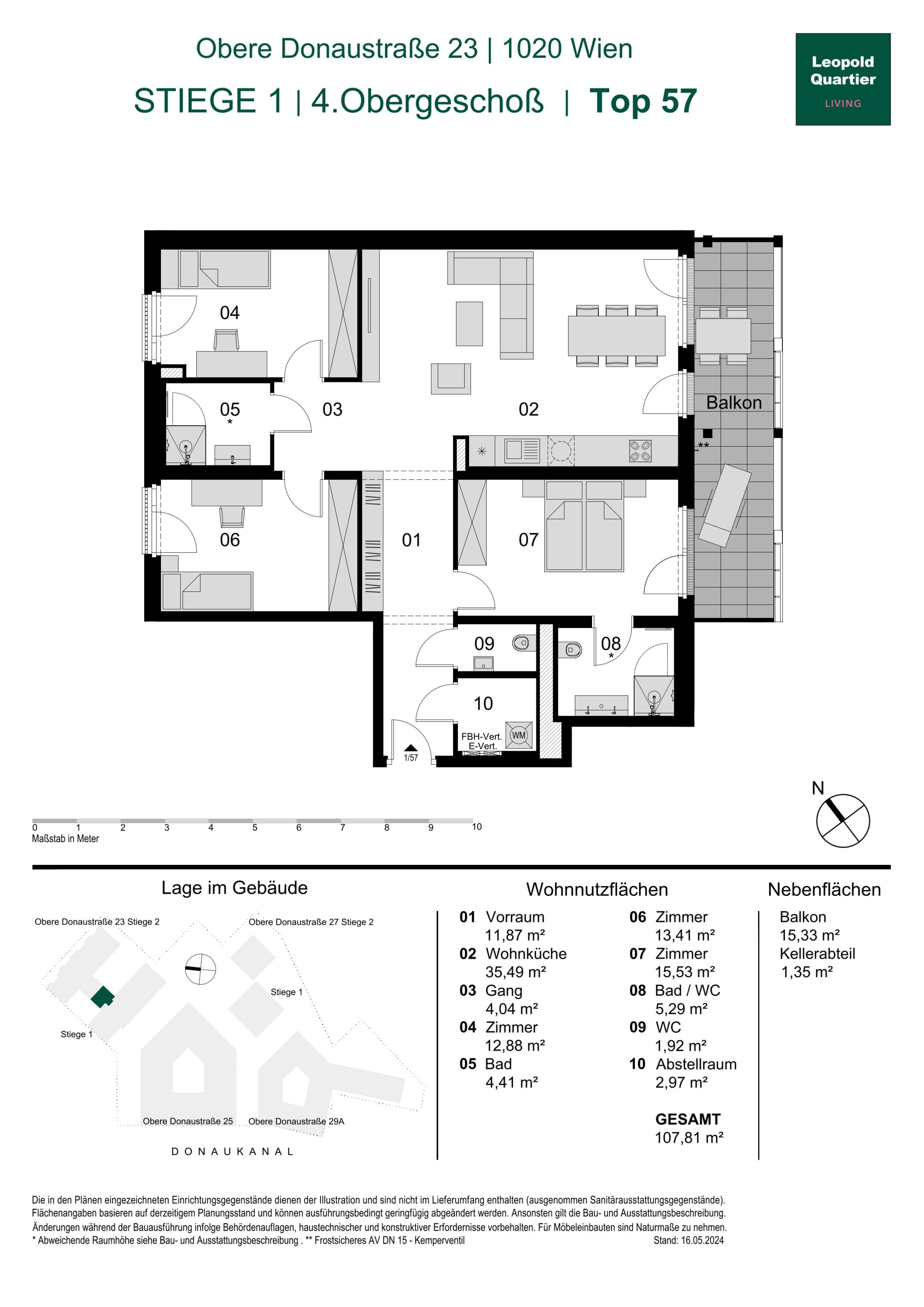 Grundriss 89101 — LeopoldQuartier LIVING — 4 Zimmer — 107,8 m² — 4th floor