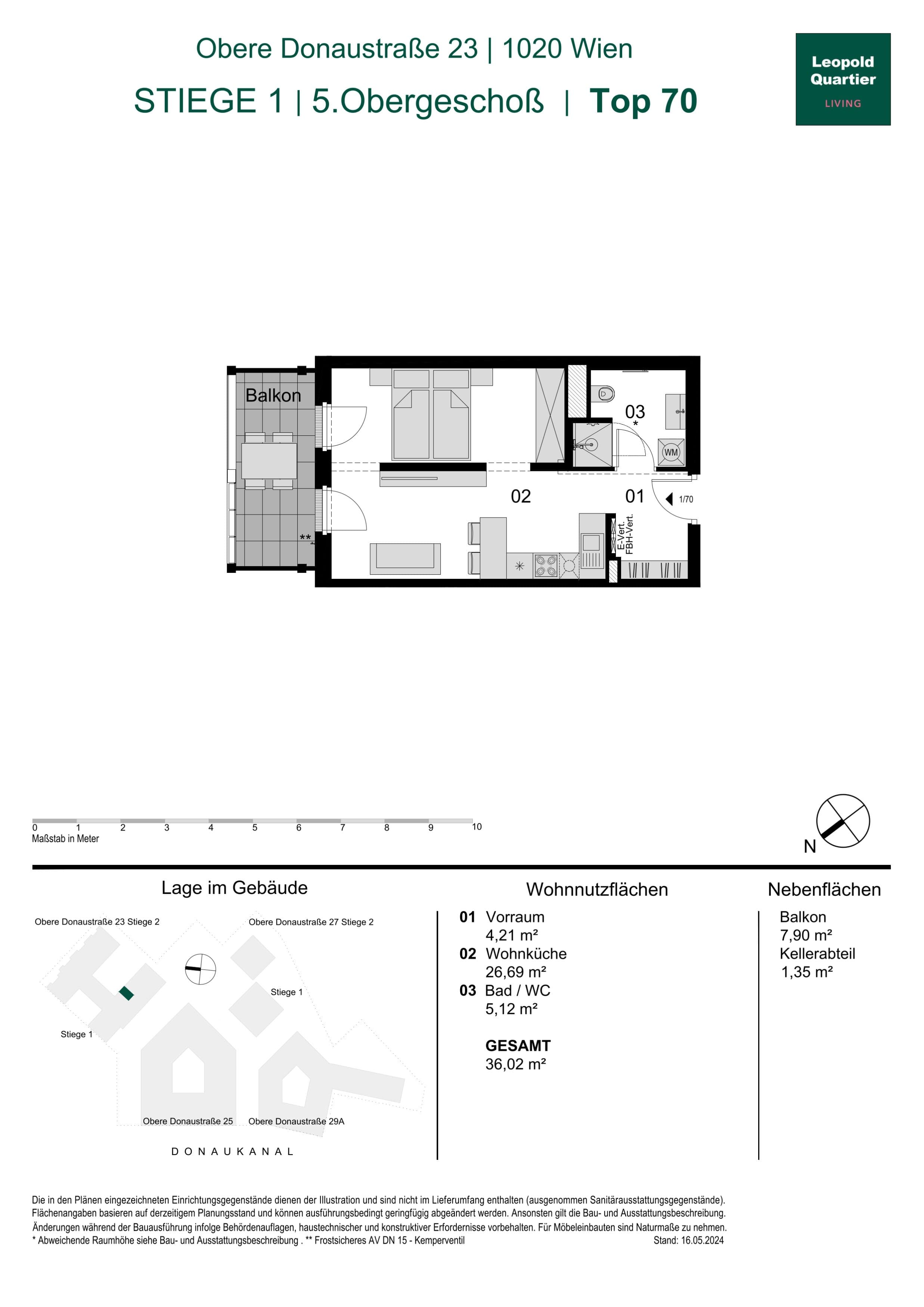 Grundriss 89114 — LeopoldQuartier LIVING — 1.5 Zimmer — 36 m² — 5th floor