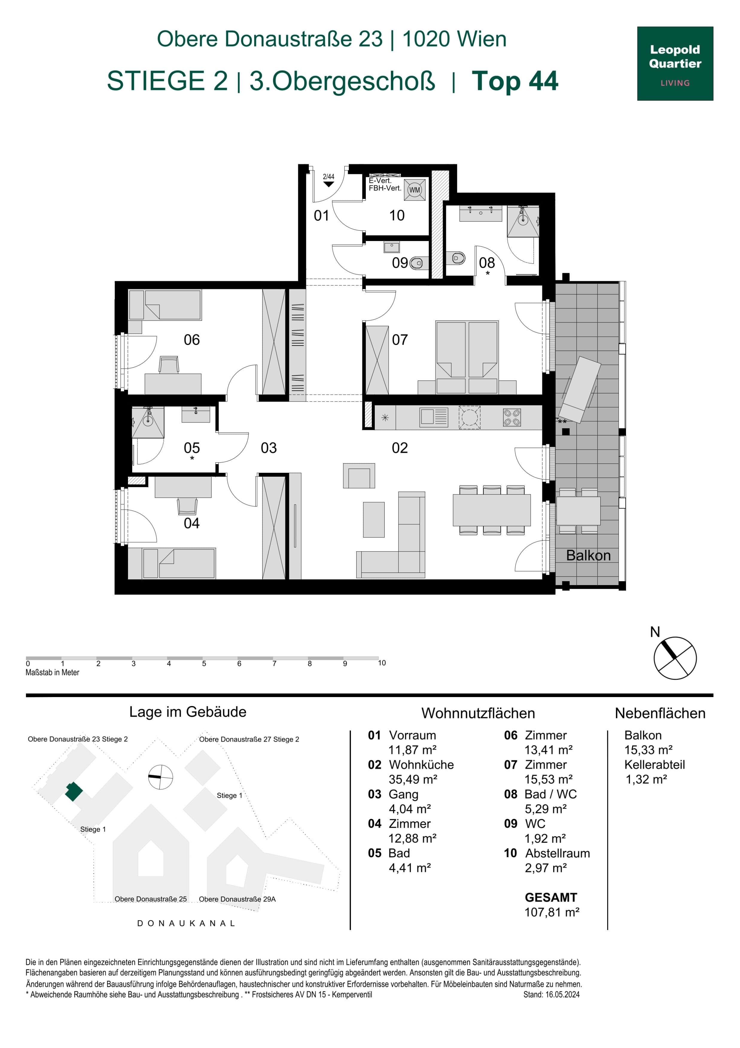 Grundriss 89179 — LeopoldQuartier LIVING — 4 Zimmer — 107,8 m² — 3rd floor