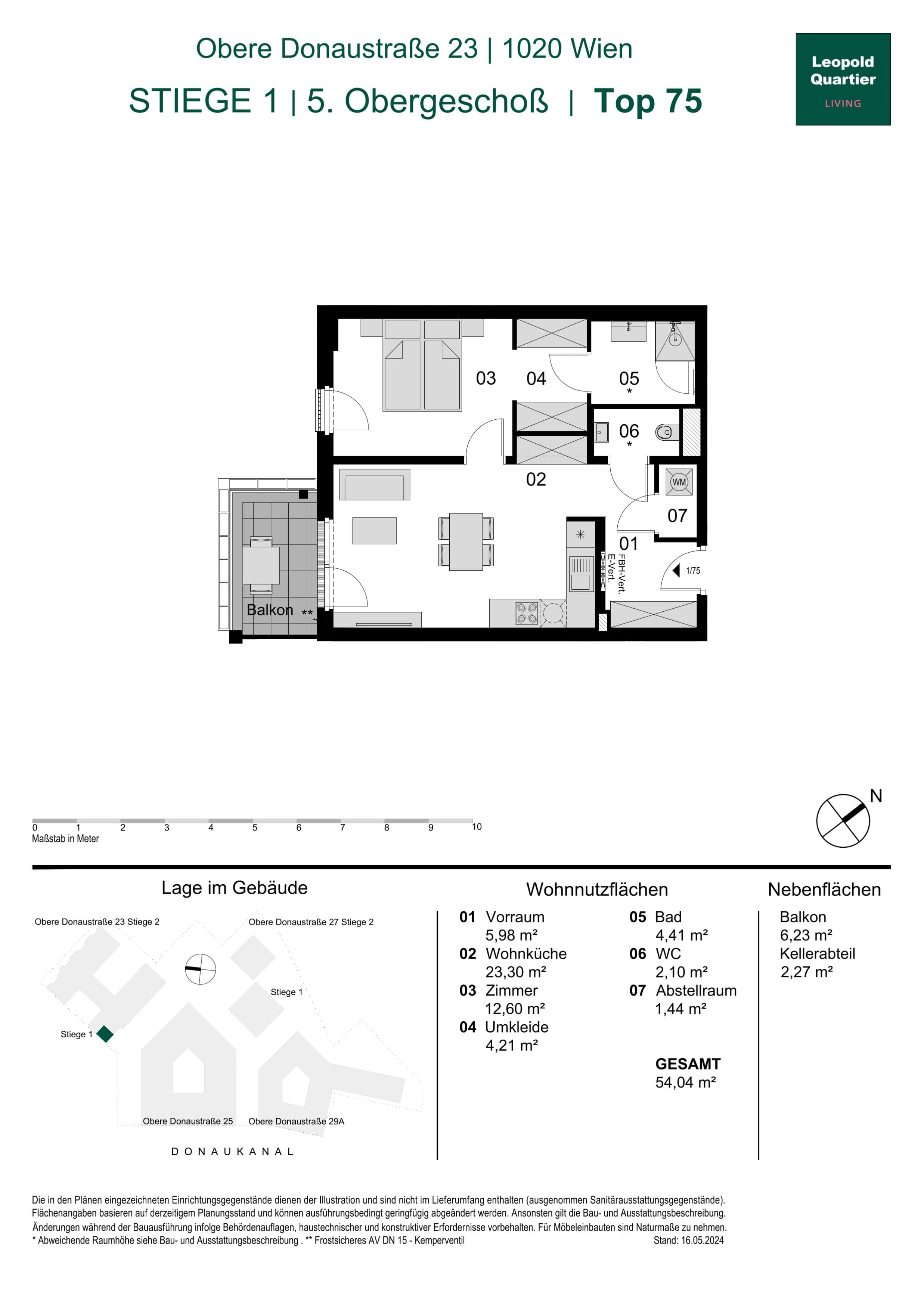 Grundriss 89119 — LeopoldQuartier LIVING — 2 Zimmer — 54 m² — 5th floor