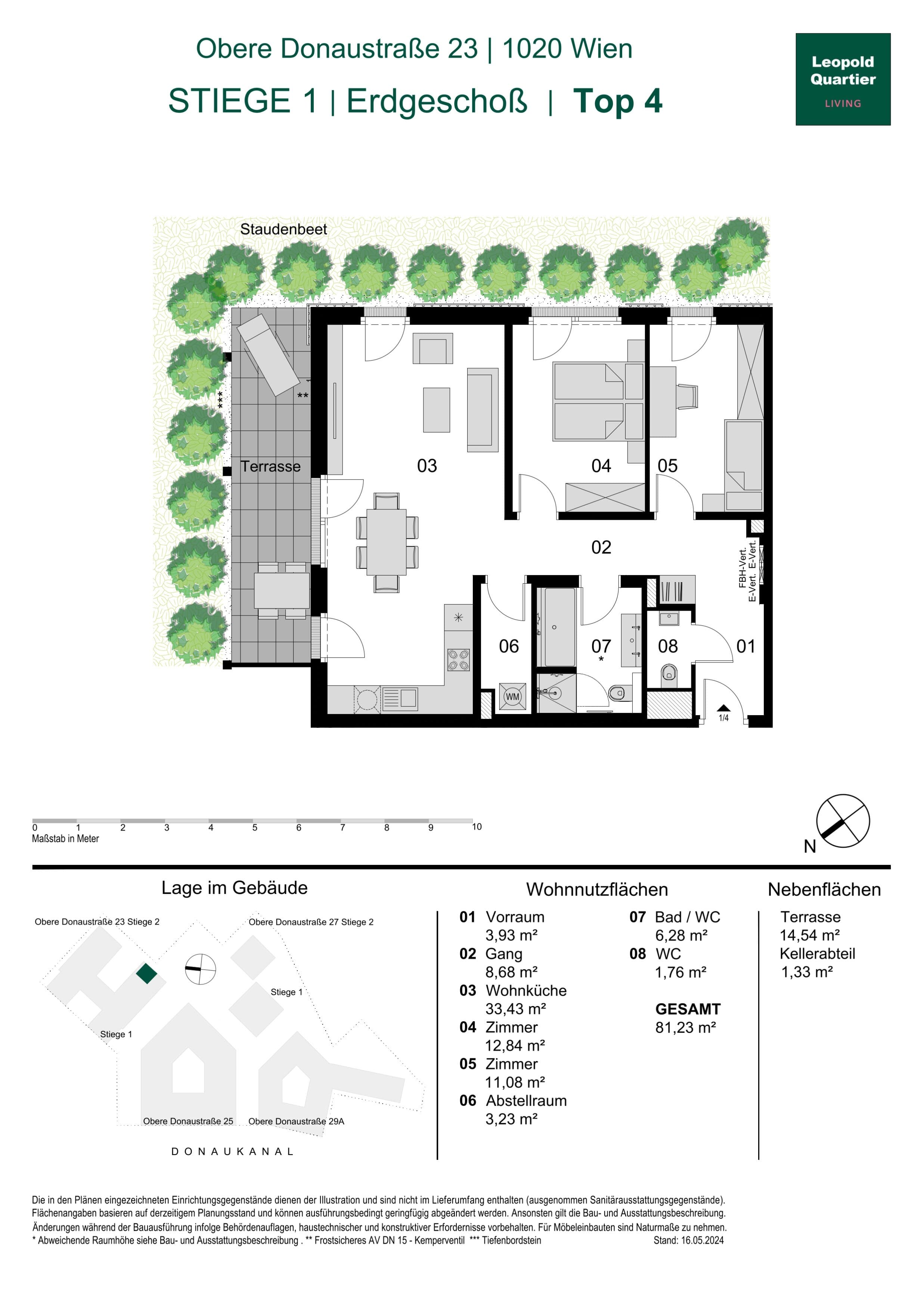 Grundriss 89048 — LeopoldQuartier LIVING — 3 Zimmer — 81,2 m² — Ground floor