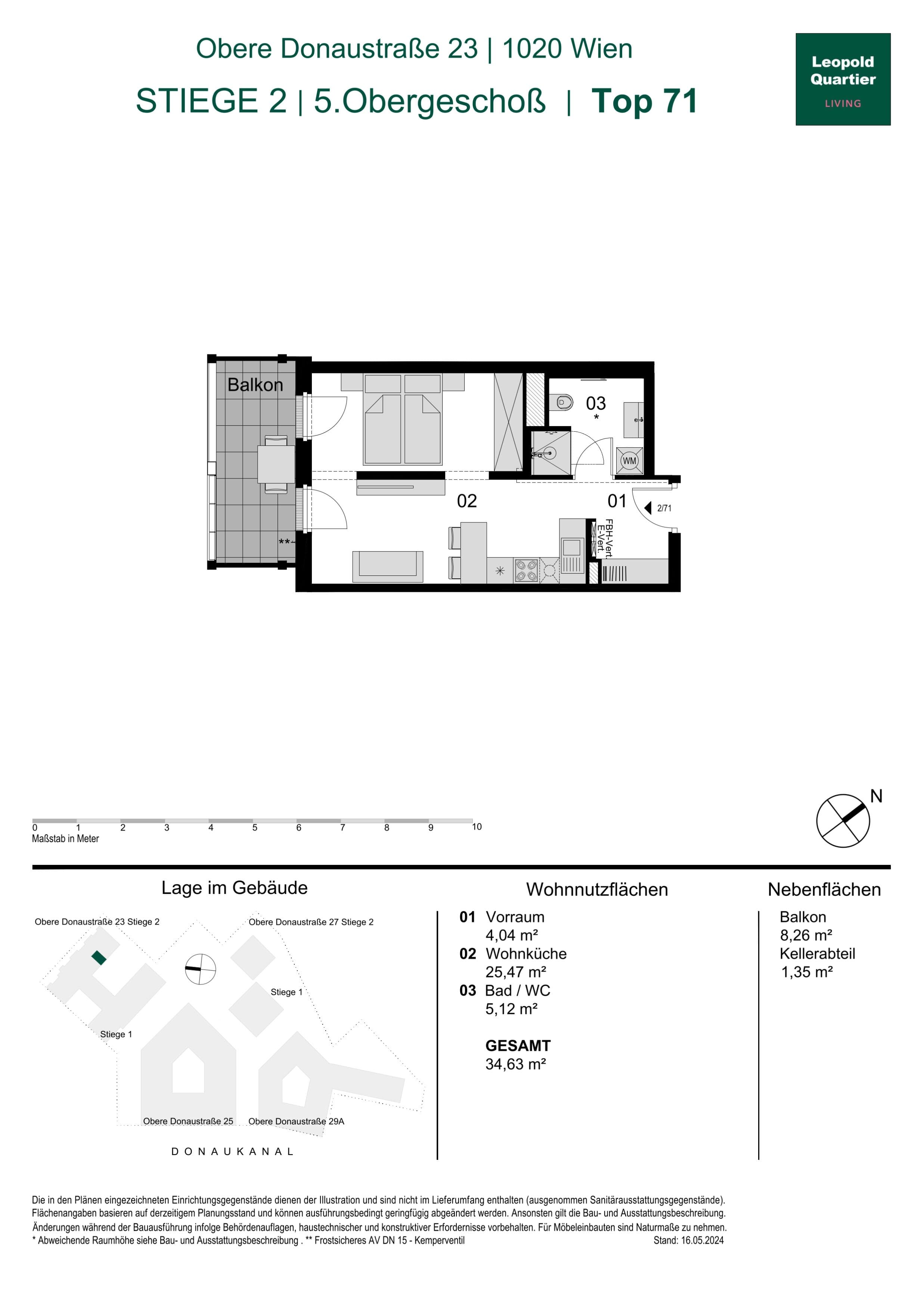 Grundriss 89206 — LeopoldQuartier LIVING — 1.5 Zimmer — 34,6 m² — 5th floor