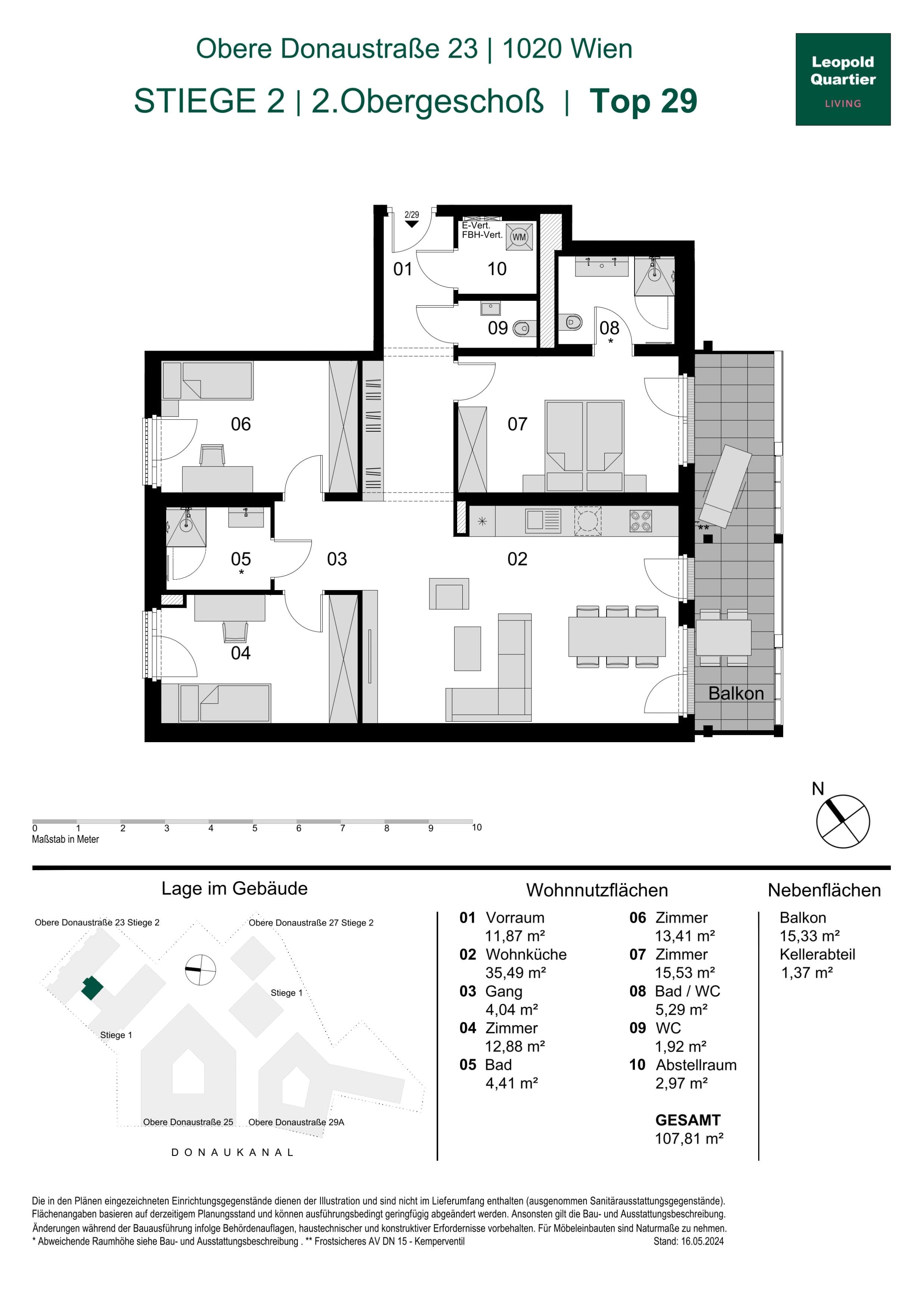 Grundriss 89164 — LeopoldQuartier LIVING — 4 Zimmer — 107,8 m² — 2nd floor