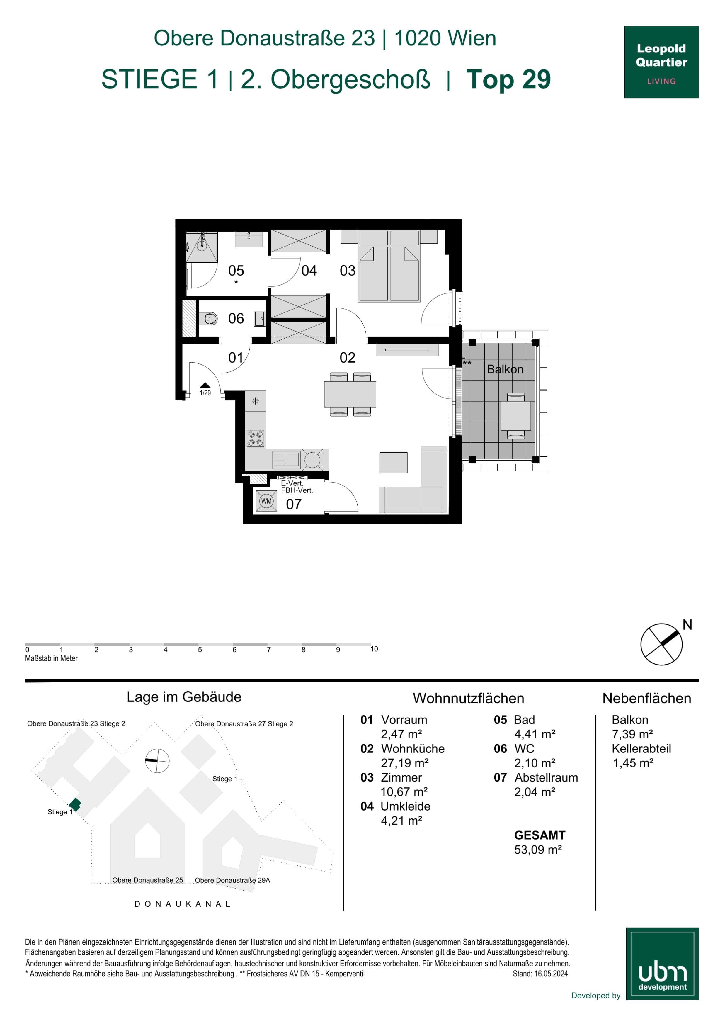 Grundriss 89073 — LeopoldQuartier LIVING — 2 Zimmer — 53,1 m² — 2nd floor