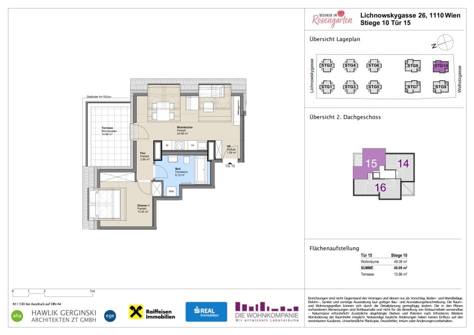 Grundriss Top 960-72553 — Rosengarten – Lichnowskygasse 26 — 2 Zimmer — 49,9 m²