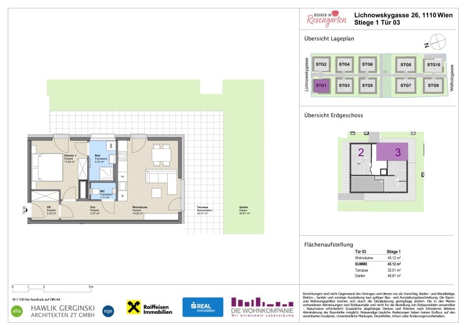 Grundriss Top 960-72404 — Rosengarten – Lichnowskygasse 26 — 2 Zimmer — 45,3 m²
