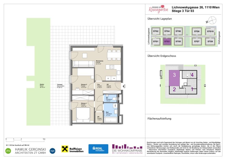 Grundriss Top 960-72434 — Rosengarten – Lichnowskygasse 26 — 3 Zimmer — 59,6 m²
