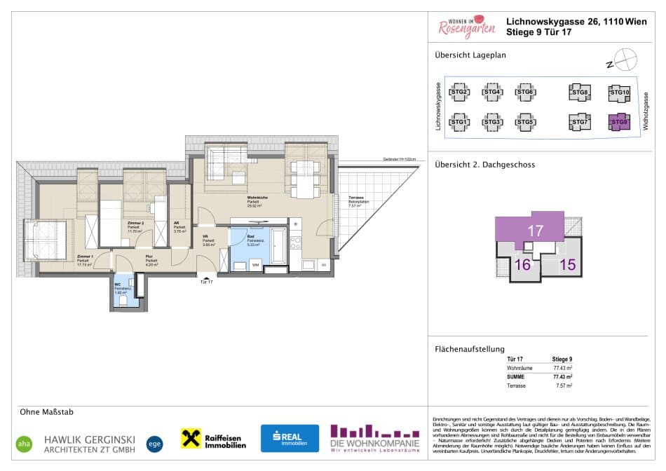 Grundriss Top 960-72538 — Rosengarten – Lichnowskygasse 26 — 3 Zimmer — 73,2 m²