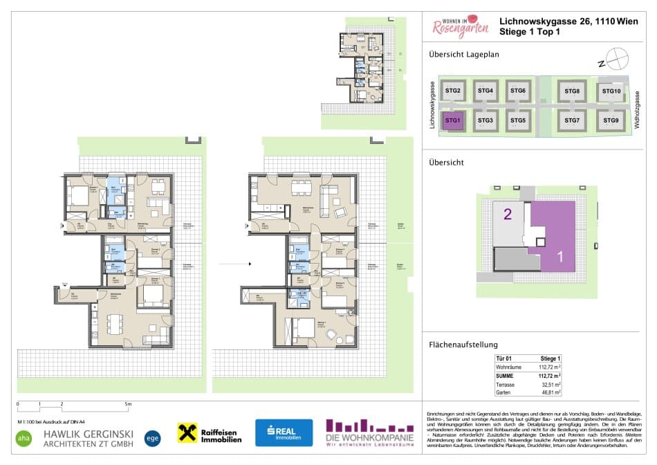Grundriss Top 960-72405 — Rosengarten – Lichnowskygasse 26 — 4 Zimmer — 112,7 m²