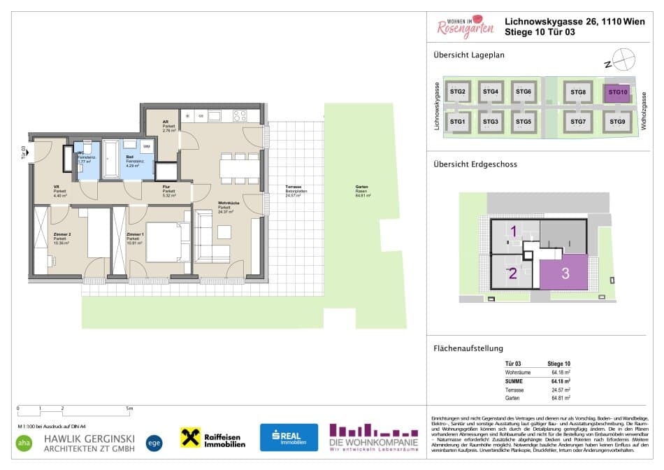 Grundriss Top 960-72541 — Rosengarten – Lichnowskygasse 26 — 3 Zimmer — 64,2 m²