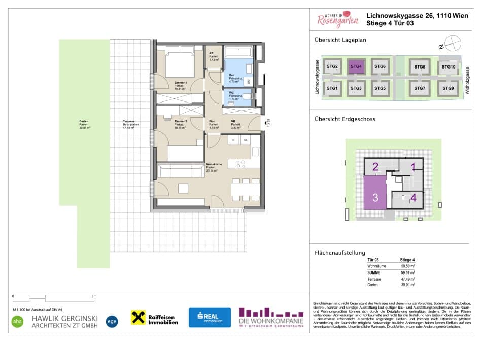 Grundriss Top 960-72448 — Rosengarten – Lichnowskygasse 26 — 3 Zimmer — 59,6 m²