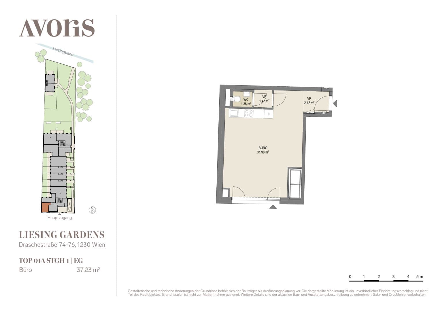 Grundriss Office 01a — Liesing Gardens — 1 Zimmer — Ground floor