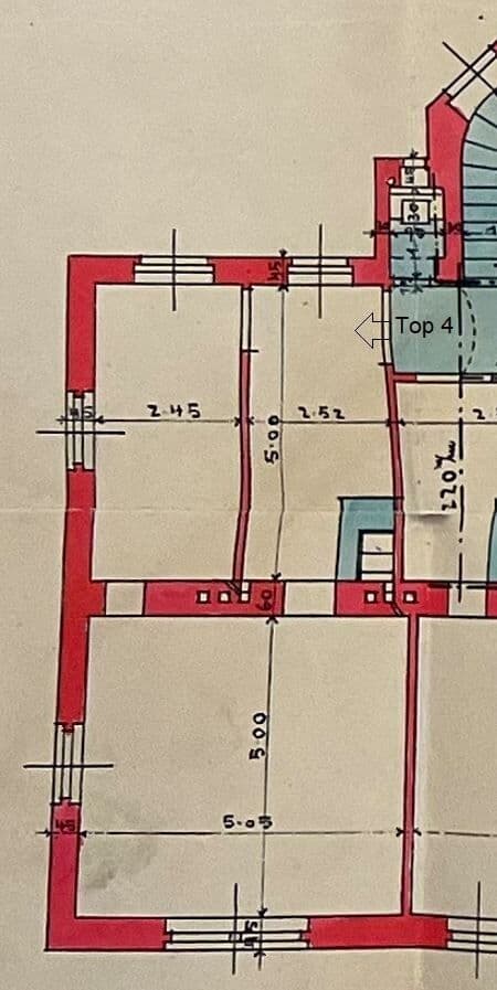 Grundriss Top 4u — Lilienberggasse 14 — 2 Zimmer — 50,1 m² — 1st floor — South-west-east