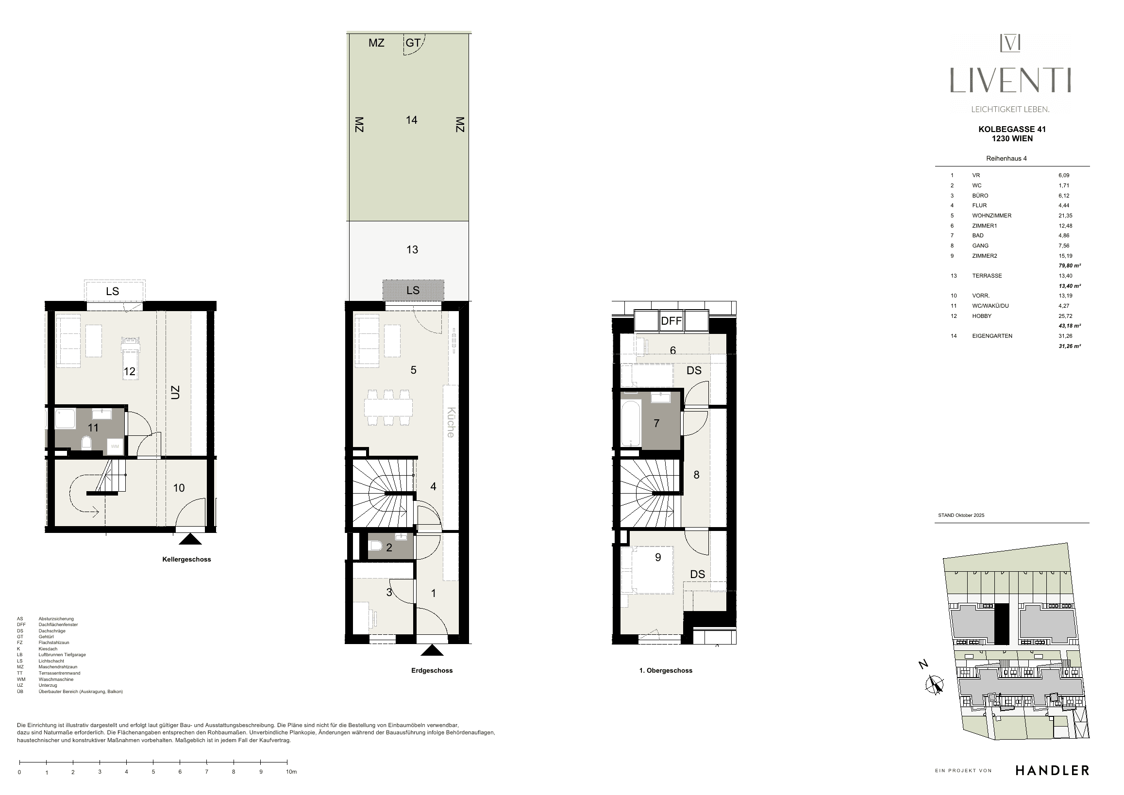 Grundriss Haus 4 — Liventi — 4.5 Zimmer — 123 m² — Basement / 1st floor