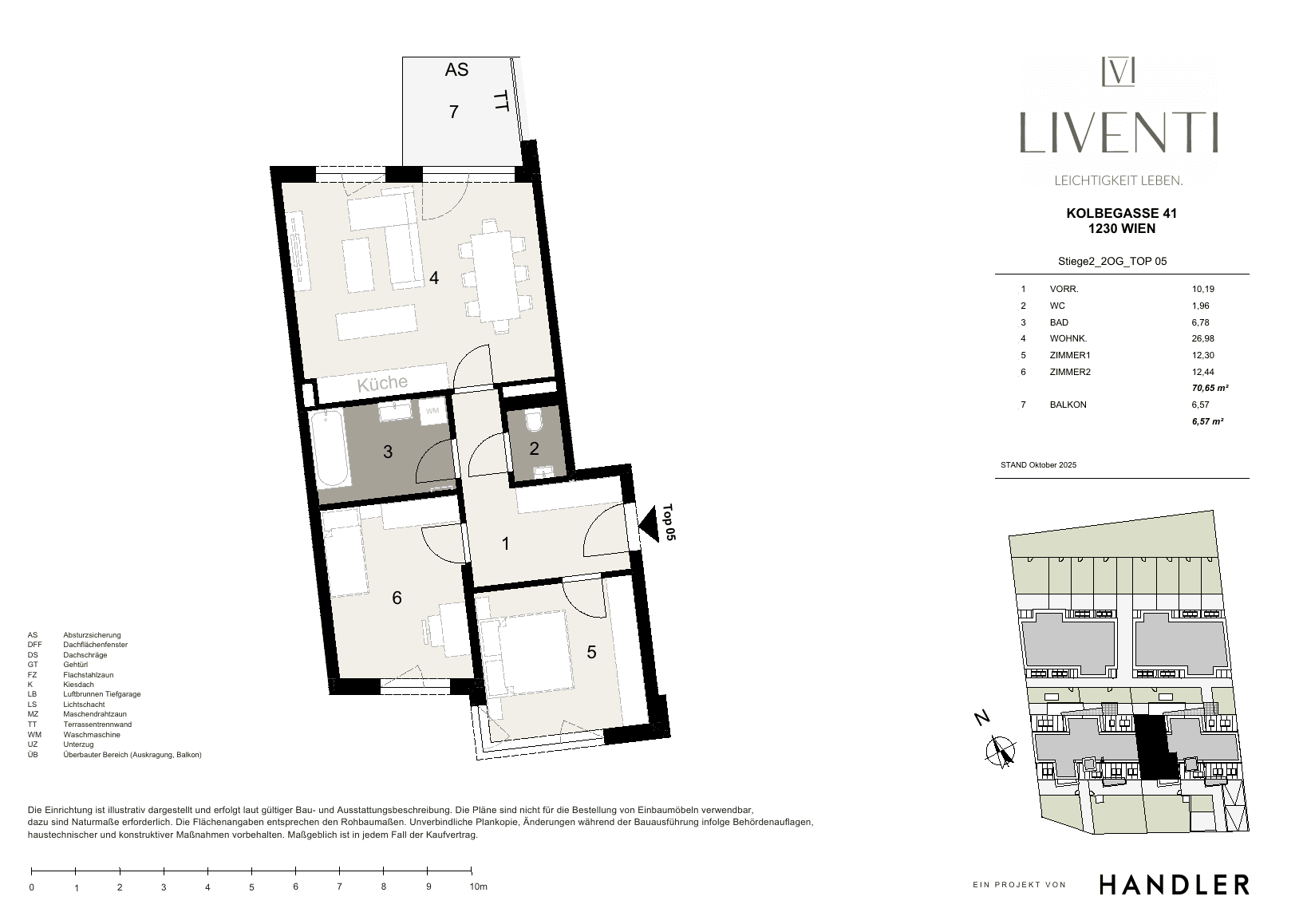 Grundriss Top 2/5 — Liventi — 3 Zimmer — 70,7 m² — 2nd floor