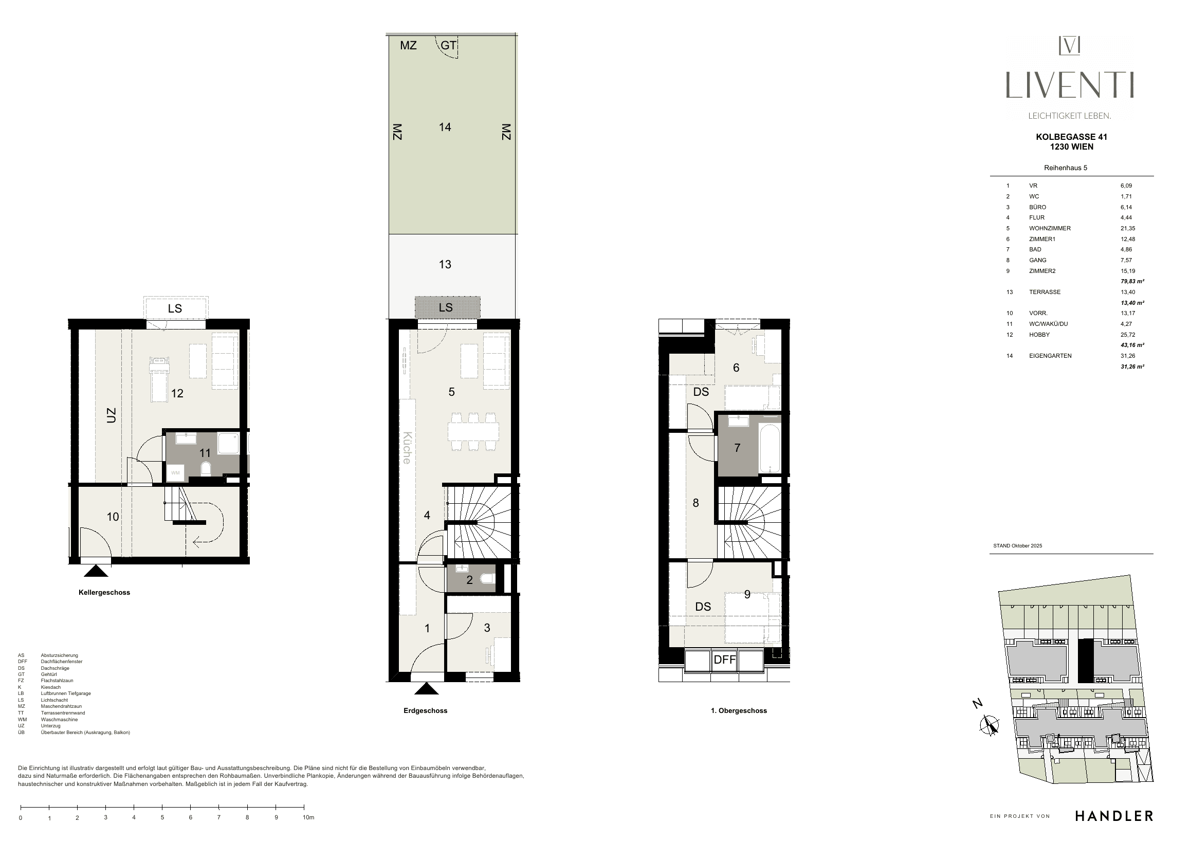 Grundriss Haus 5 — Liventi — 4.5 Zimmer — 123 m² — Basement / 1st floor