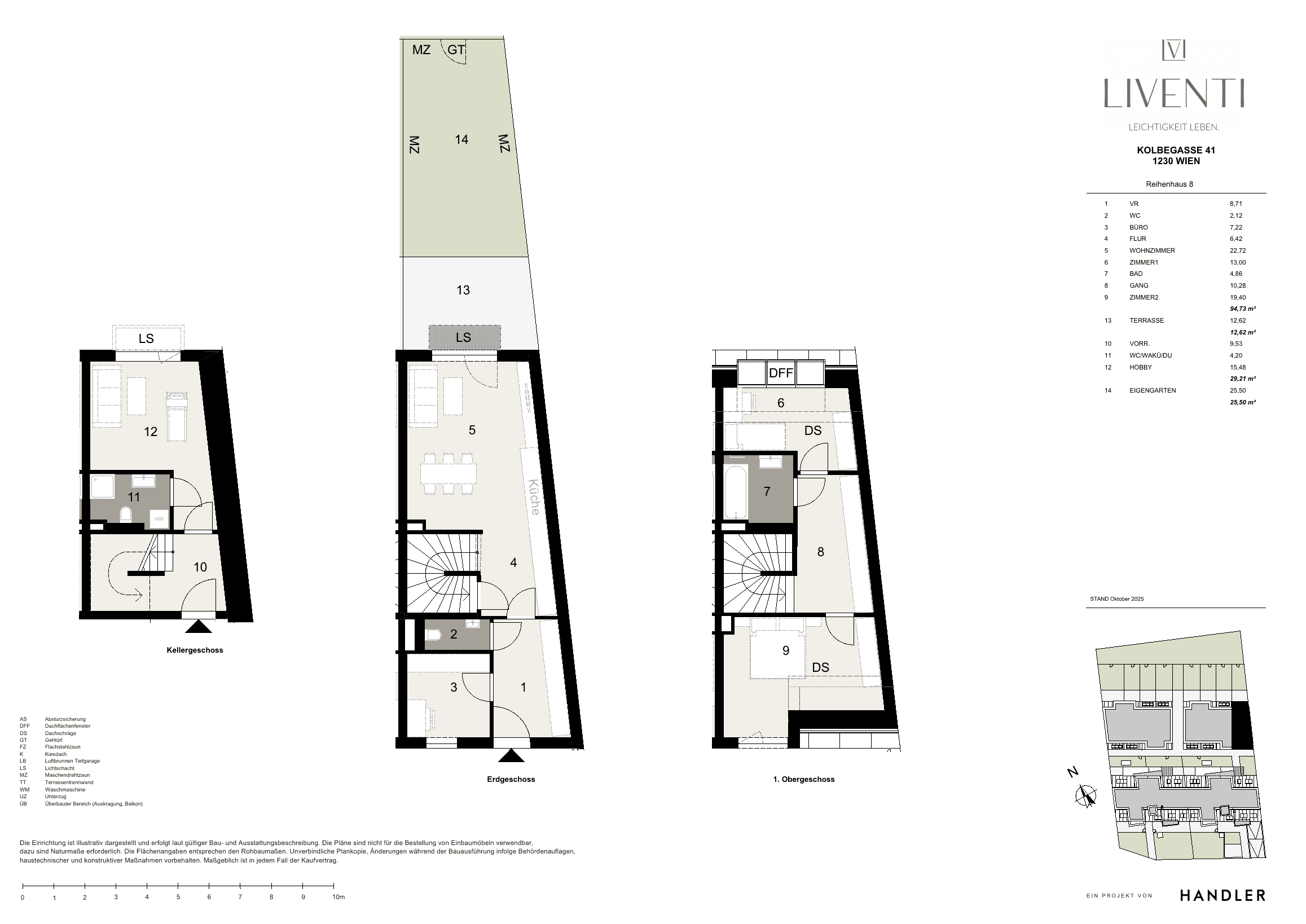 Grundriss Haus 8 — Liventi — 4.5 Zimmer — 123,9 m² — Basement / 1st floor