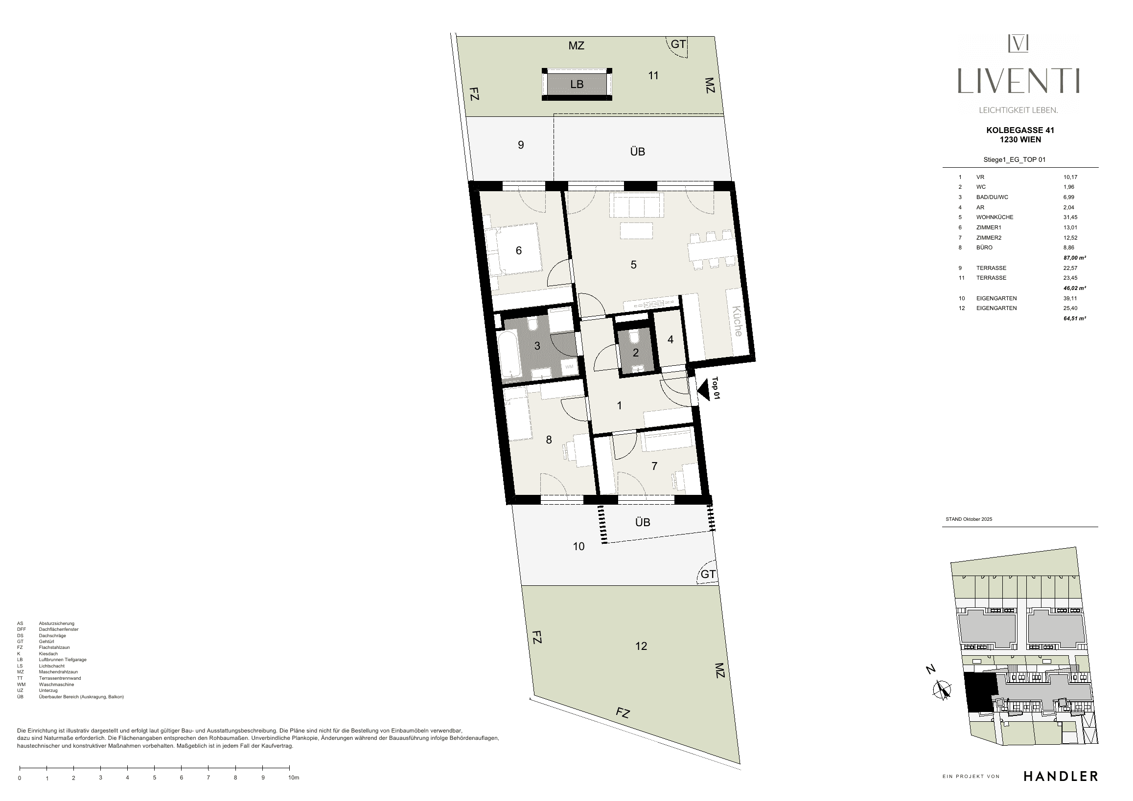 Grundriss Top 1/1 — Liventi — 4 Zimmer — 87 m² — Ground floor