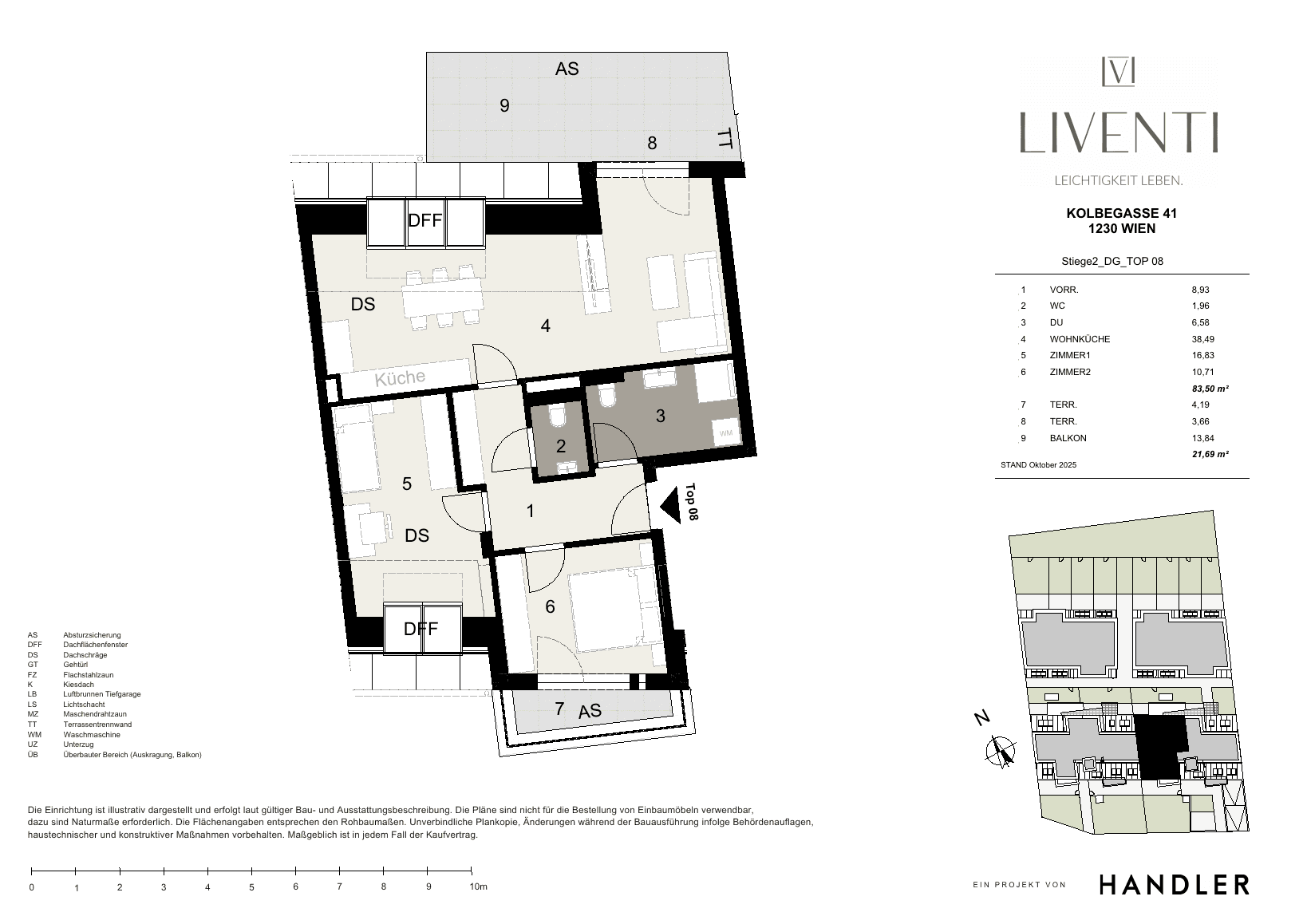 Grundriss Top 2/8 — Liventi — 3 Zimmer — 83,5 m² — Attic floor