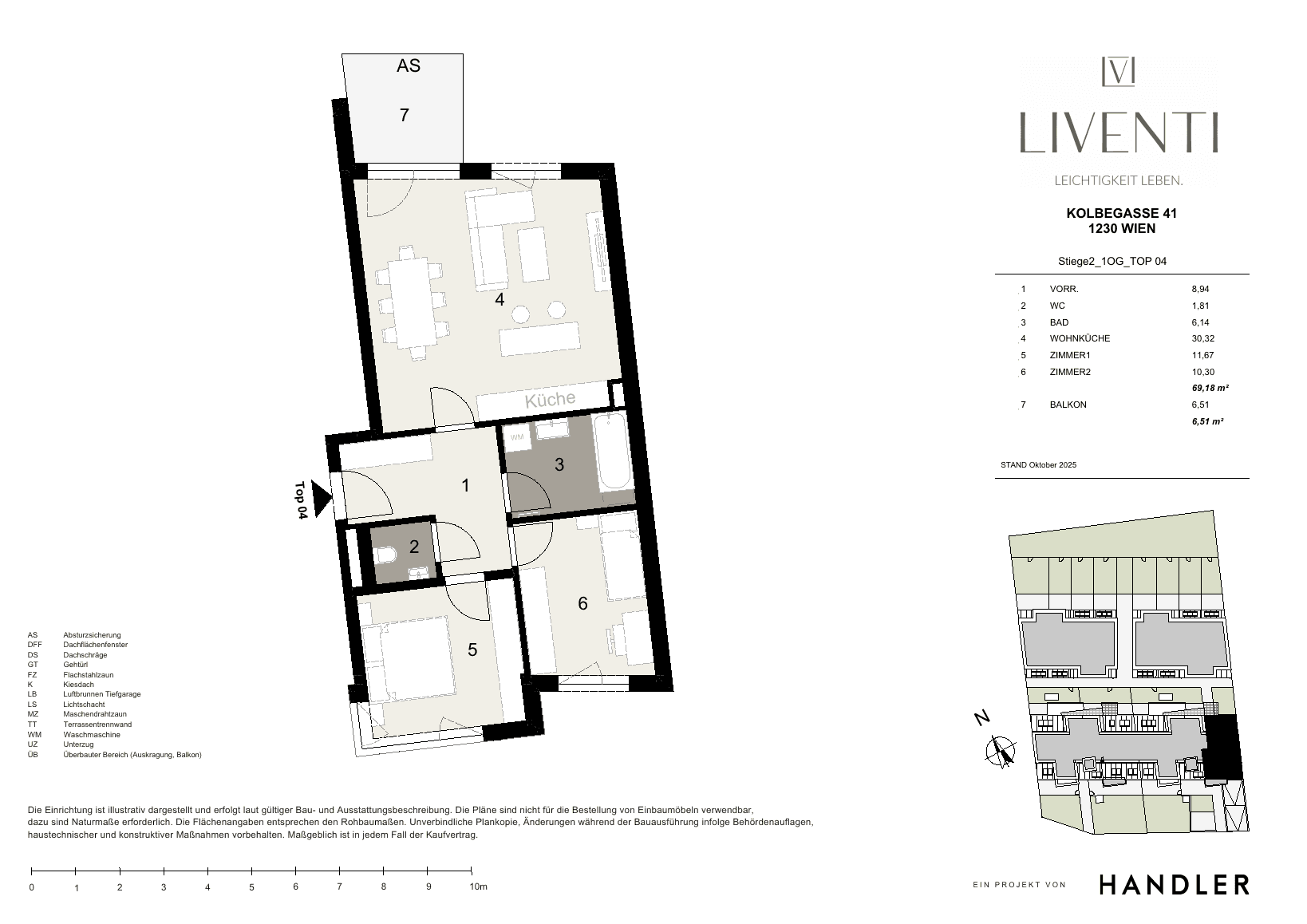 Grundriss Top 2/4 — Liventi — 3 Zimmer — 69,2 m² — 1st floor