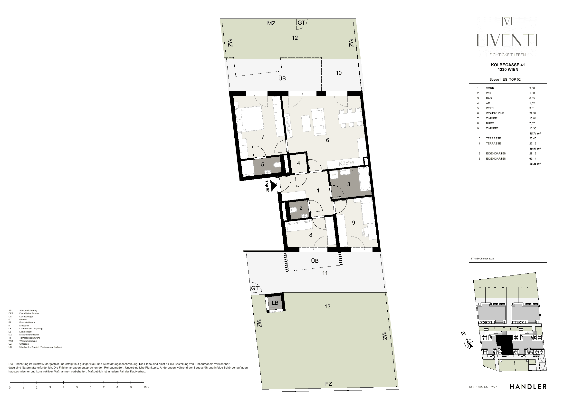 Grundriss Top 1/2 — Liventi — 4 Zimmer — 85,7 m² — Ground floor
