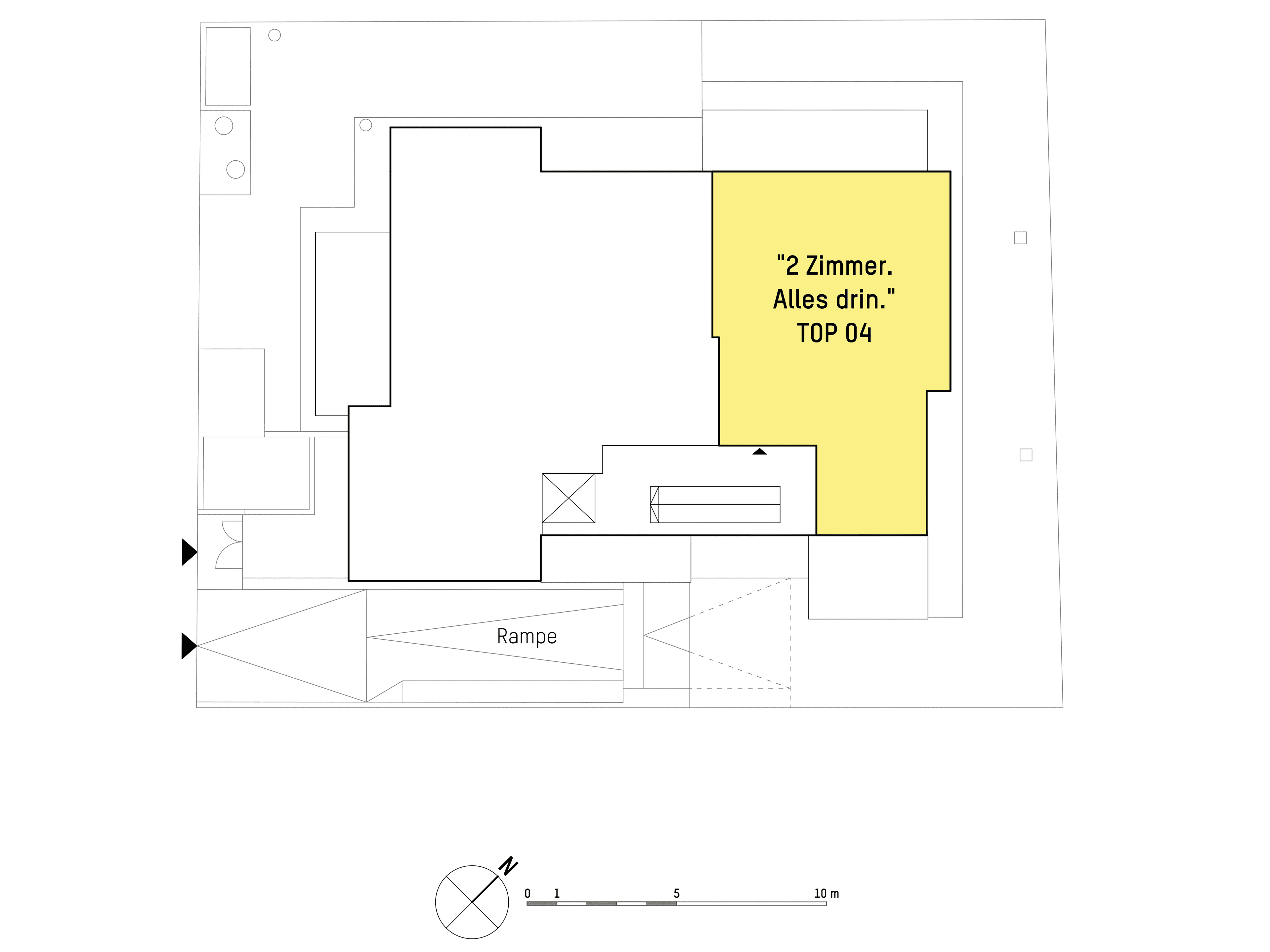 Grundriss TOP 4 — Loimerweg 21 — 2 Zimmer — 65,6 m² — 1st floor — Grundriss 2/2