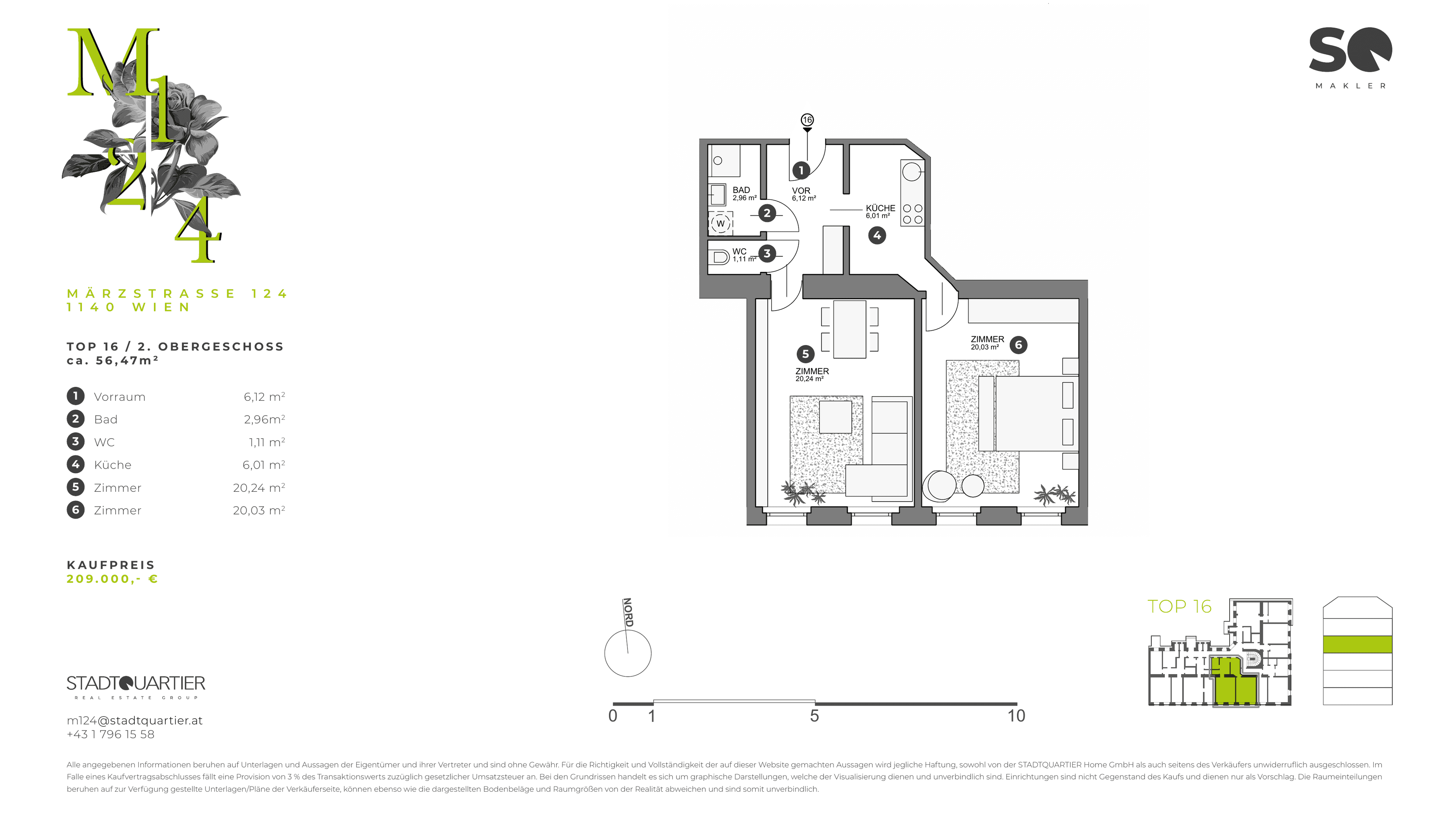 Grundriss Top 16 — M124 – Neu Penzing Living — 2 Zimmer — 56,5 m² — 2nd basement / Basement