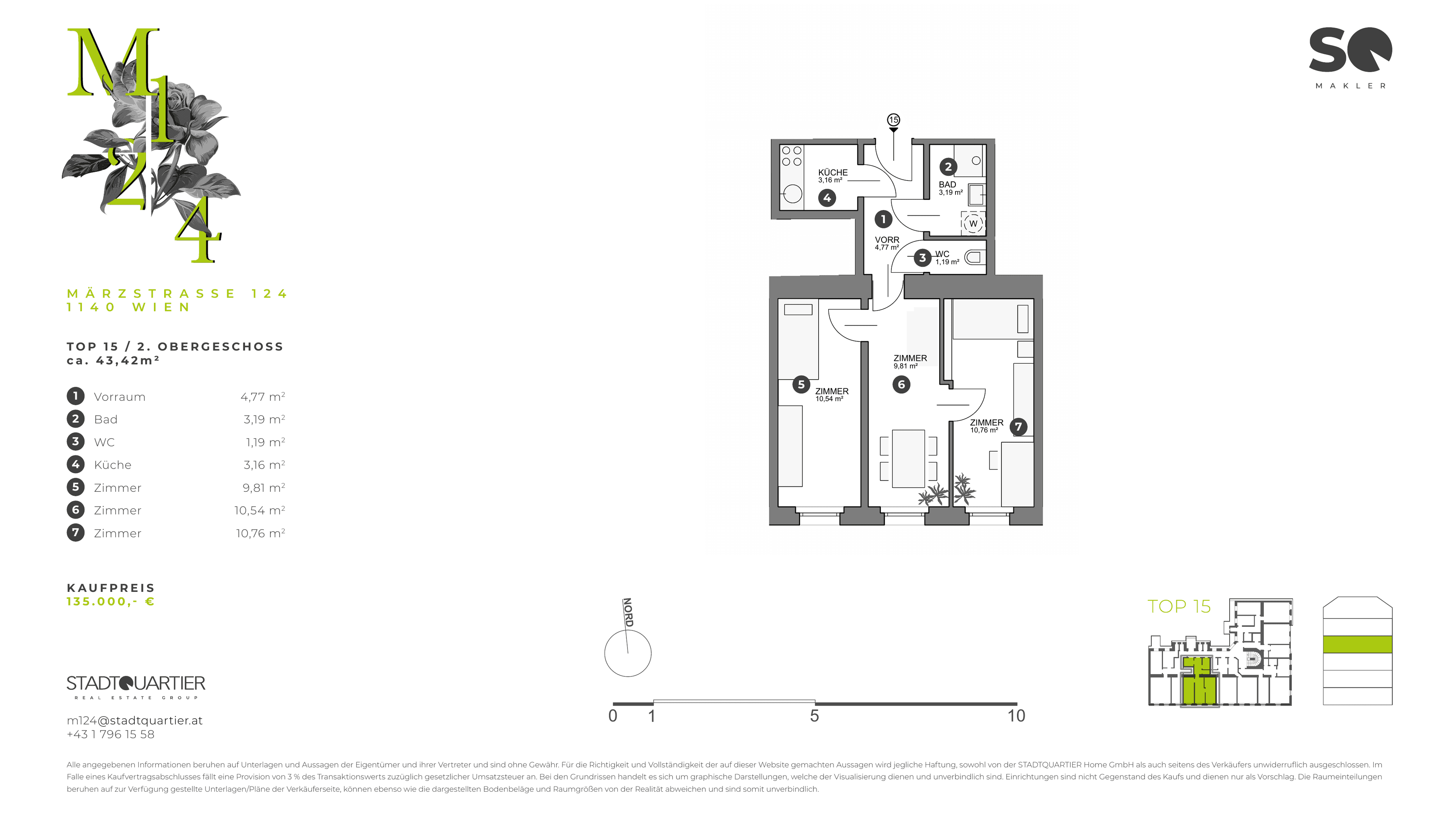 Grundriss Top 15 — M124 – Neu Penzing Living — 3 Zimmer — 43,4 m² — 2nd basement / Basement