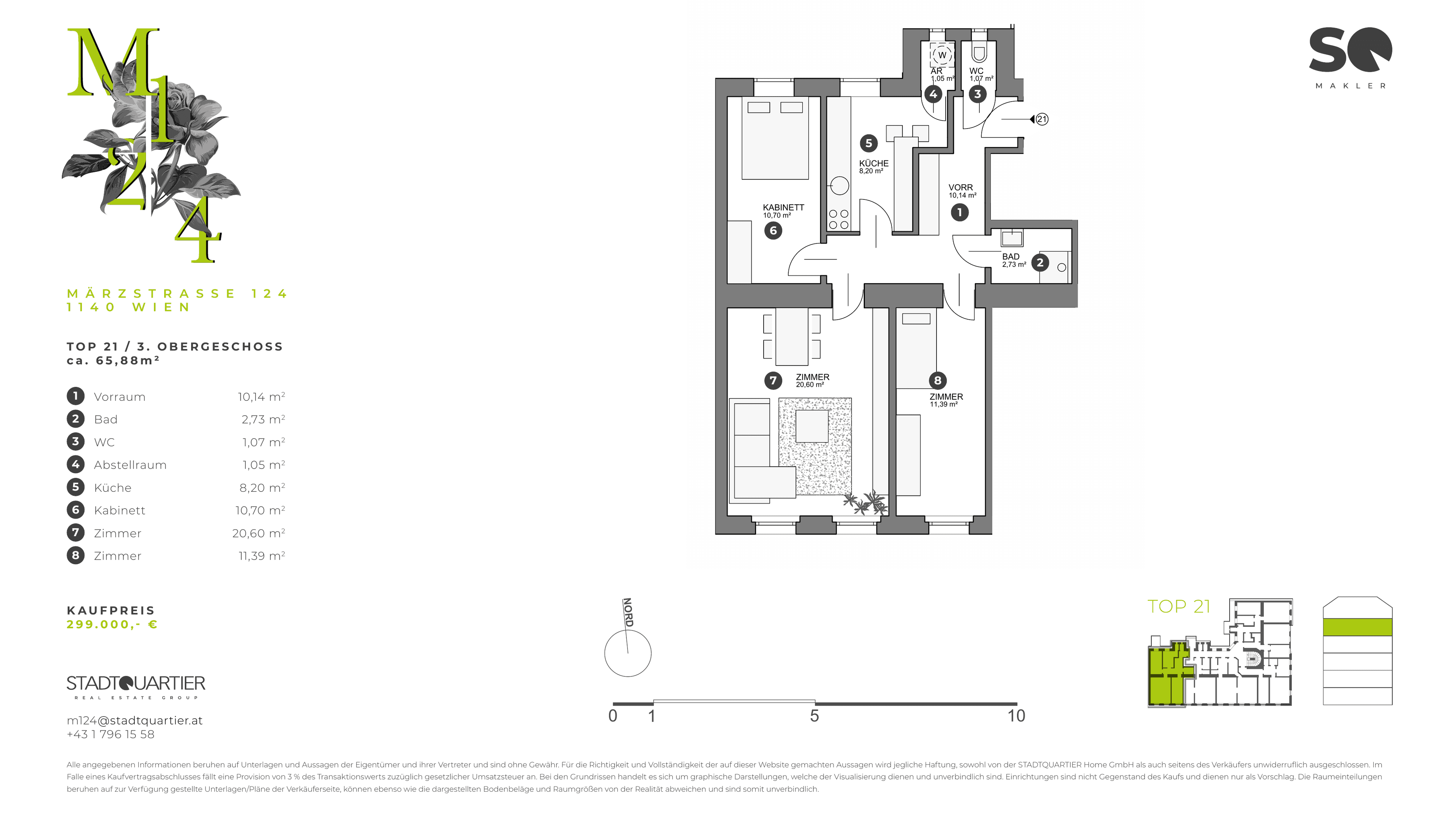 Grundriss Top 21 — M124 – Neu Penzing Living — 2 Zimmer — 3rd basement / Basement