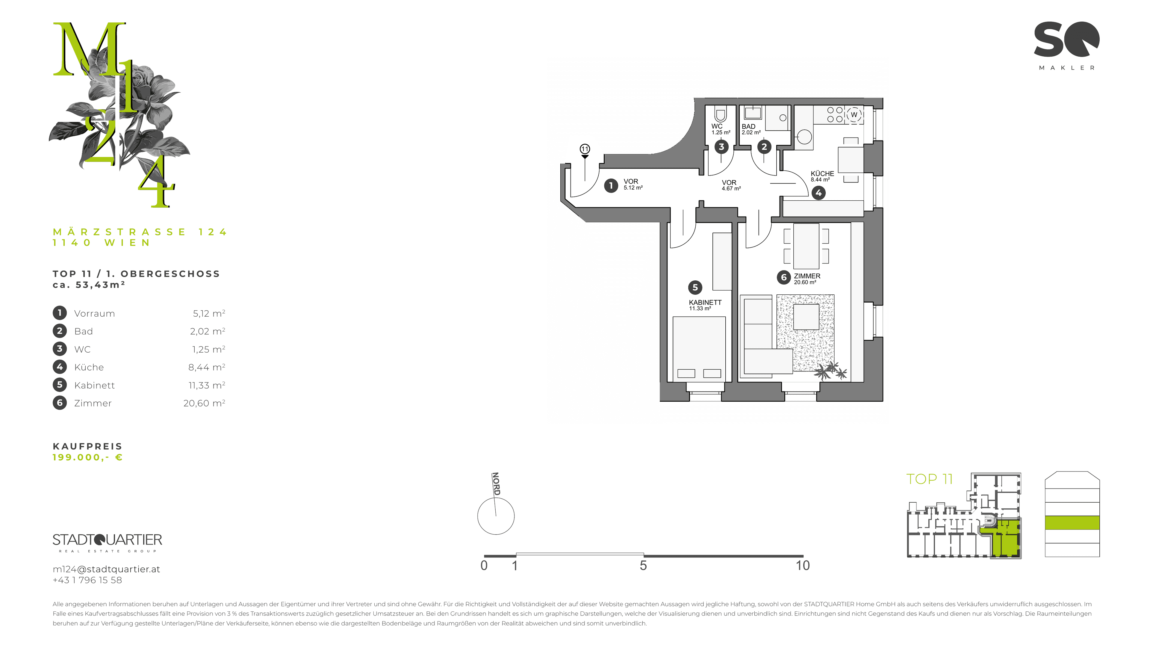 Grundriss Top 11 — M124 – Neu Penzing Living — 2 Zimmer — 53,4 m² — Basement