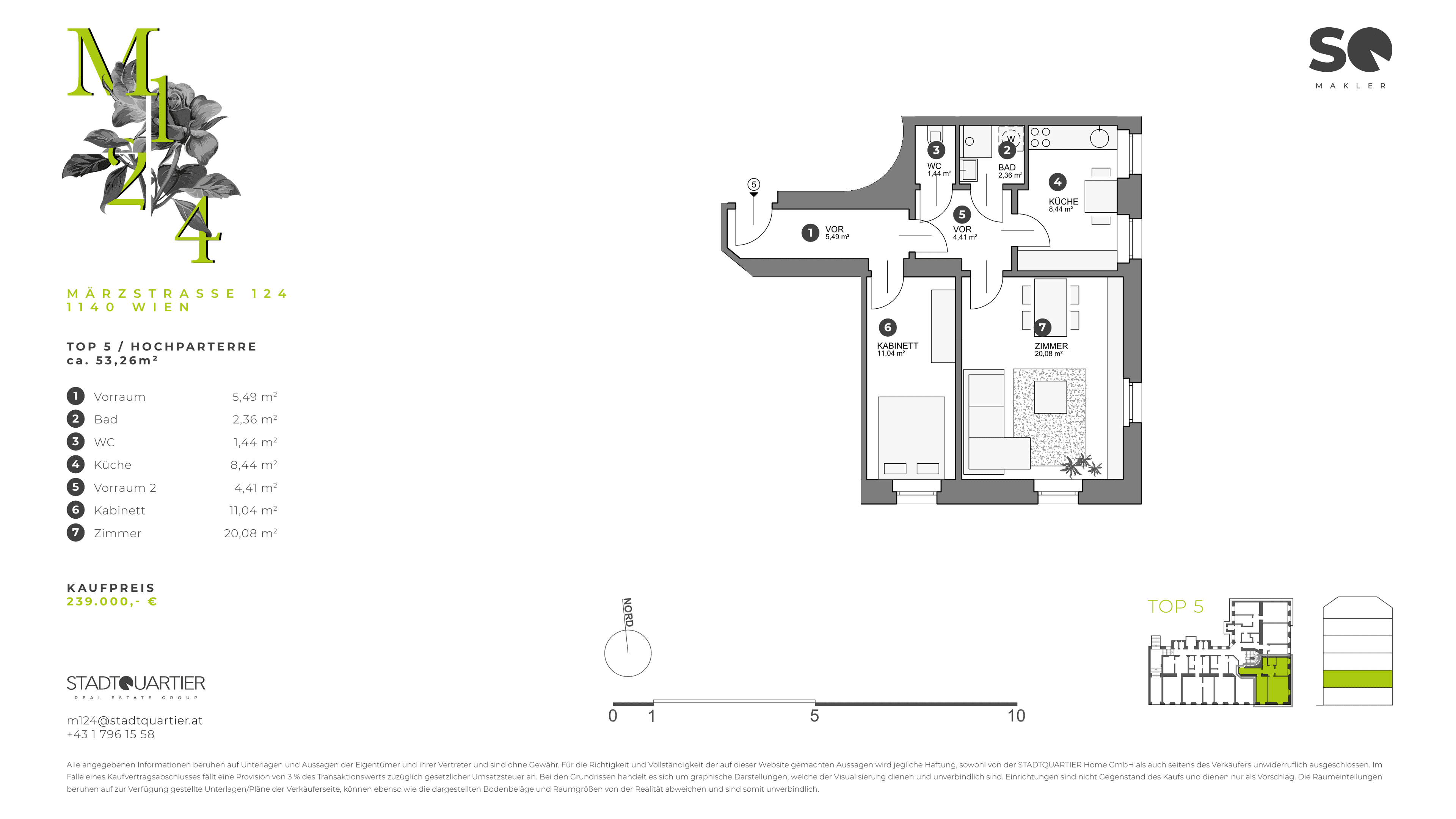 Grundriss Top 5 — M124 – Neu Penzing Living — 2 Zimmer — 53,3 m² — Mezzanine
