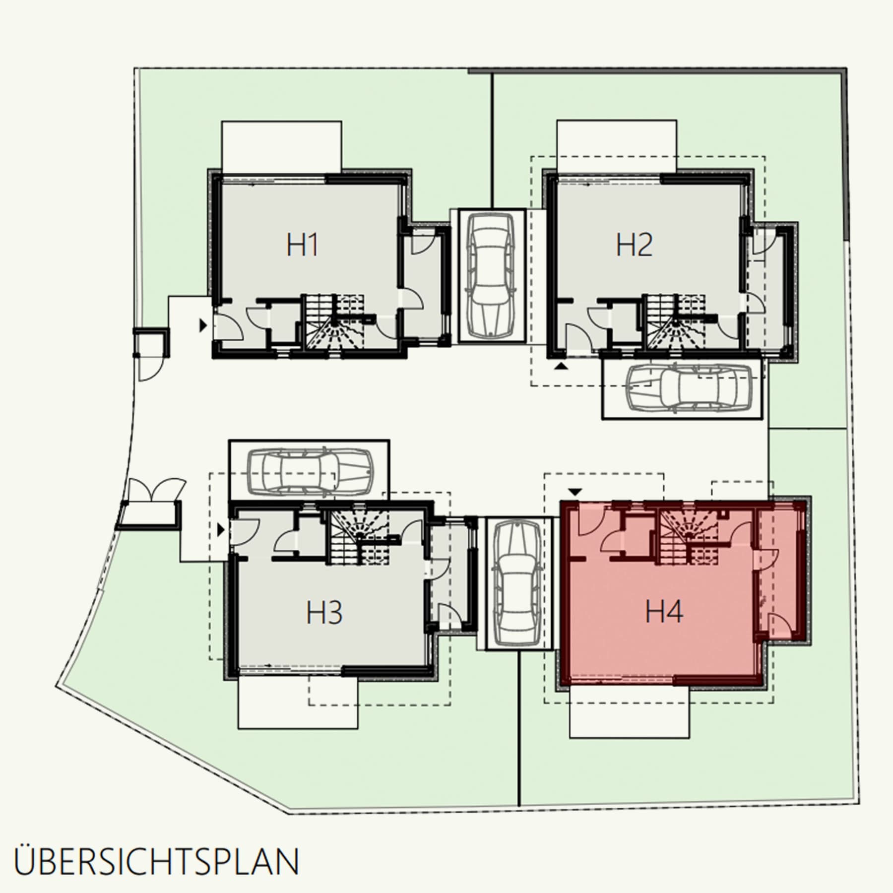 Grundriss Haus 4 — Maigasse 28 — 5 Zimmer — 138,1 m² — Ground floor / 1st floor / 2nd floor