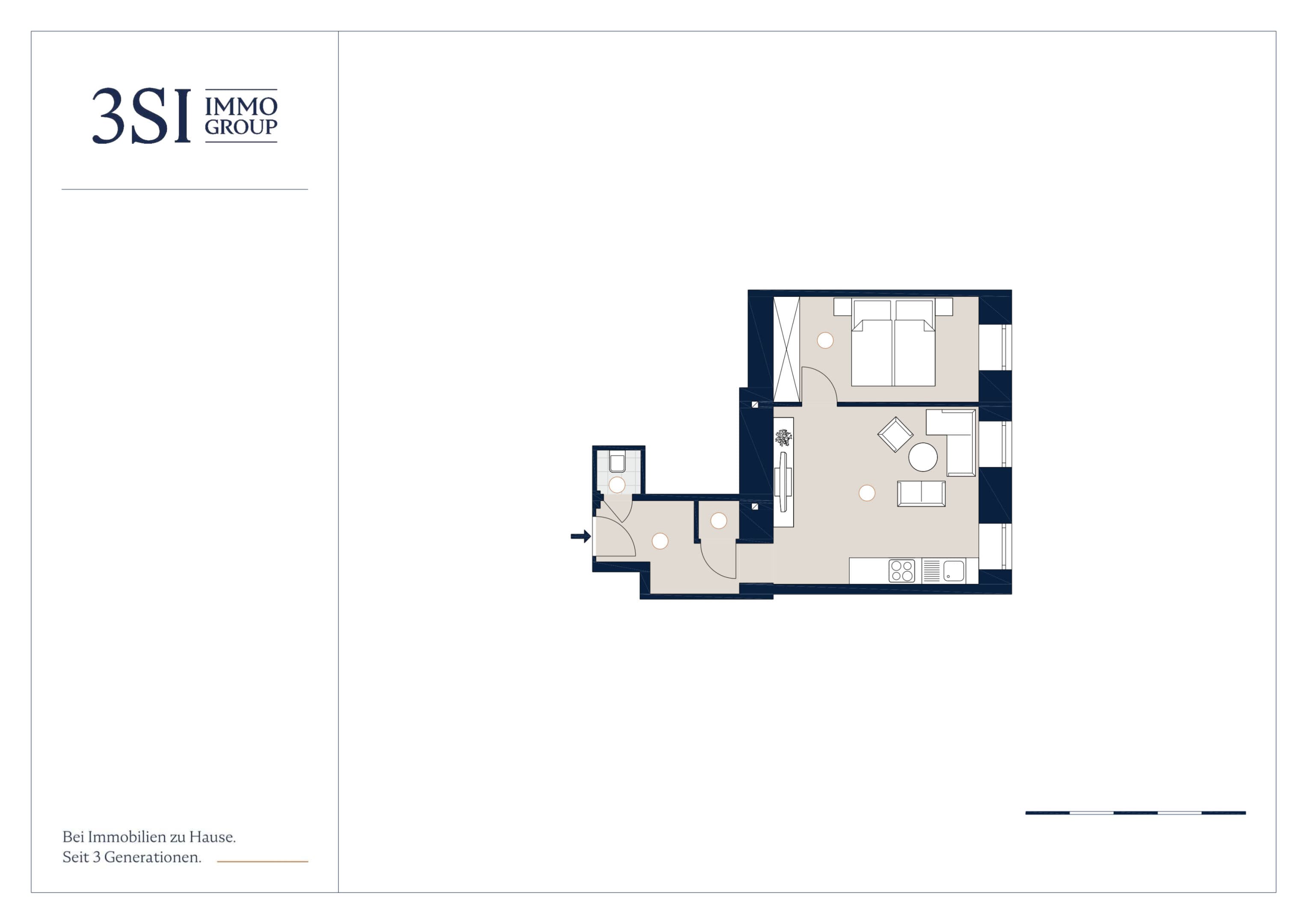 Grundriss Top 8 — Malfattigasse 20 — 2 Zimmer — 43,6 m² — Ground floor