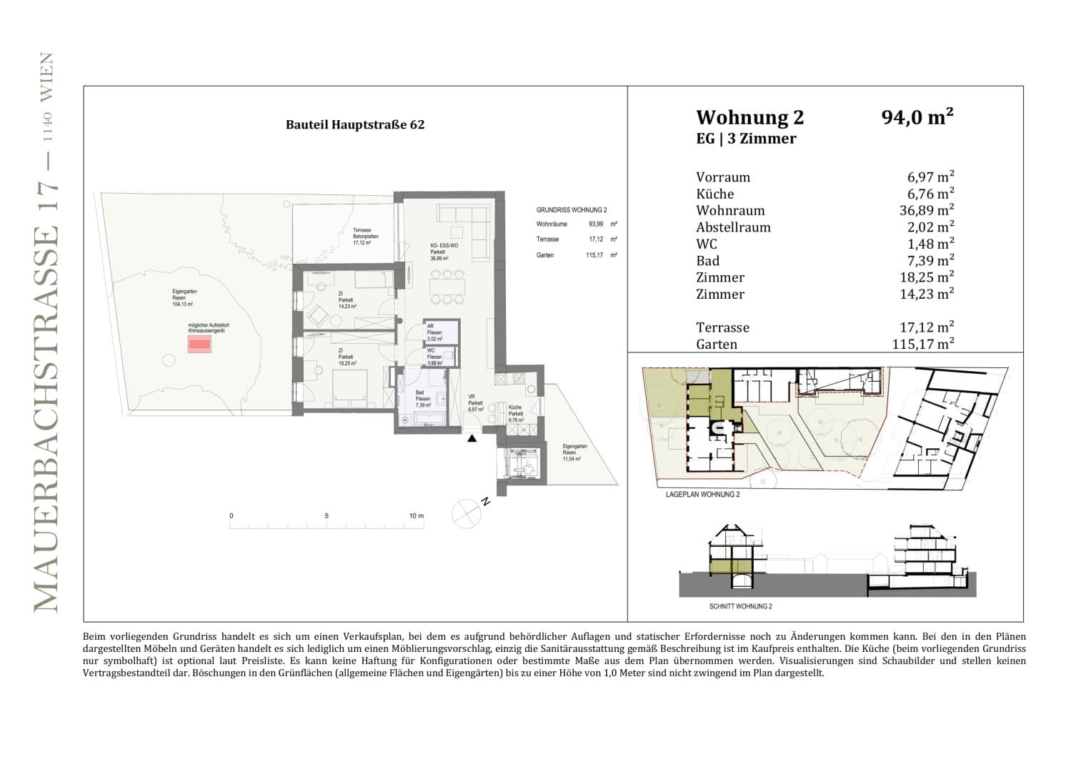Grundriss Top 79920 — Zuhause in HAWEI — Mauerbachstraße 17 — 3 Zimmer — 94 m² — Ground floor