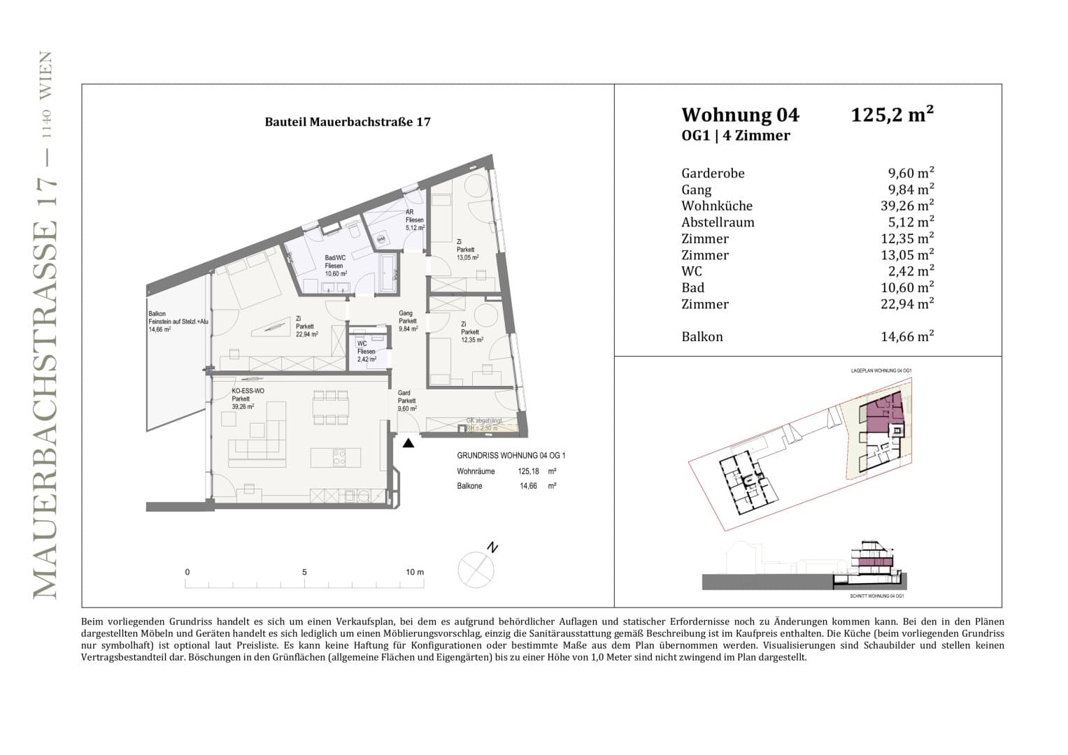 Grundriss Top 79930 — Zuhause in HAWEI — Mauerbachstraße 17 — 4 Zimmer — 125,2 m² — 1st floor