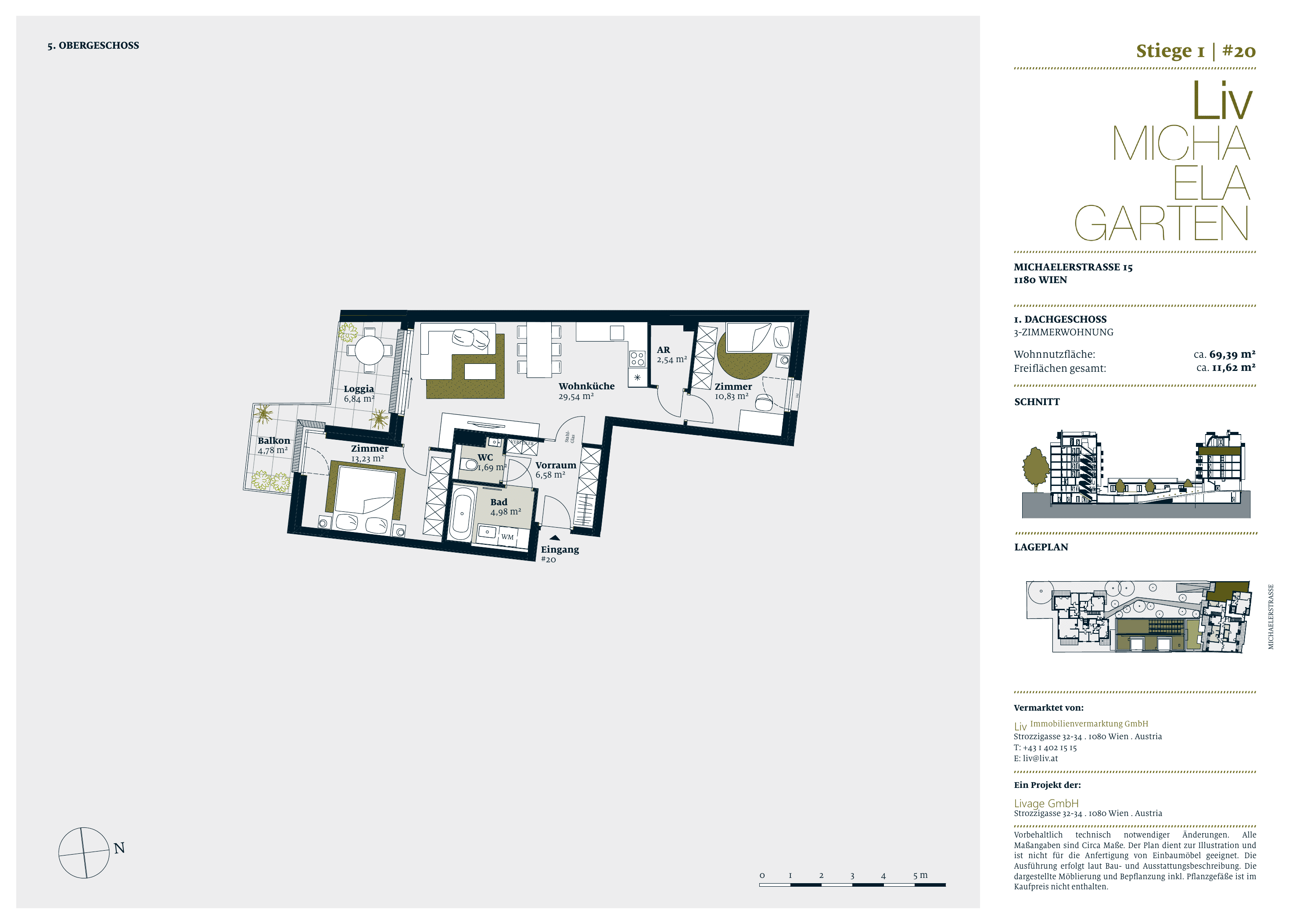 Grundriss stiege-1-top-20 — Liv MICHA ELA GARTEN — 3 Zimmer — 69,4 m² — 1st attic floor — Grundriss 1/2