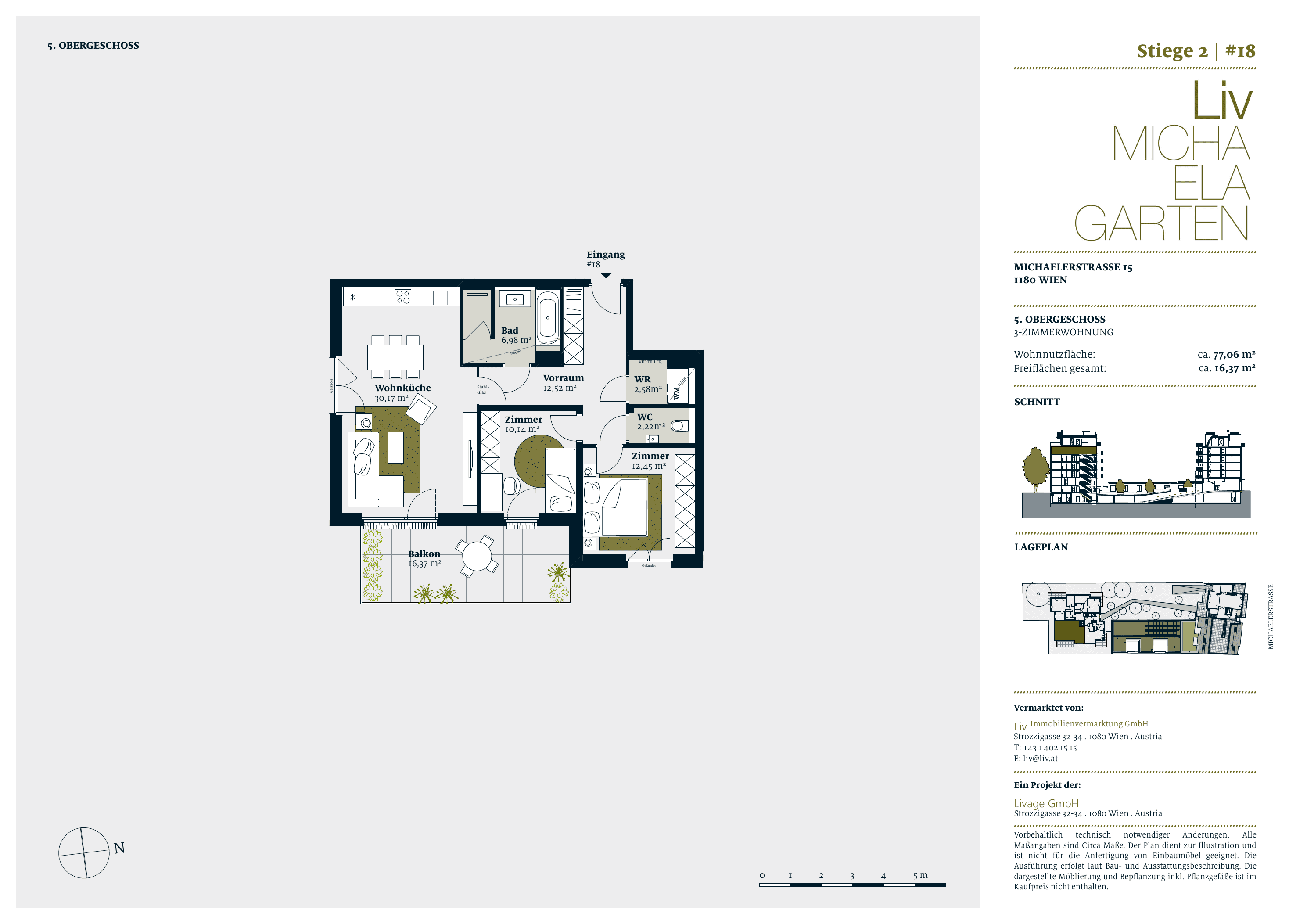 Grundriss stiege-2-top-18 — Liv MICHA ELA GARTEN — 3 Zimmer — 77,1 m² — 5th floor