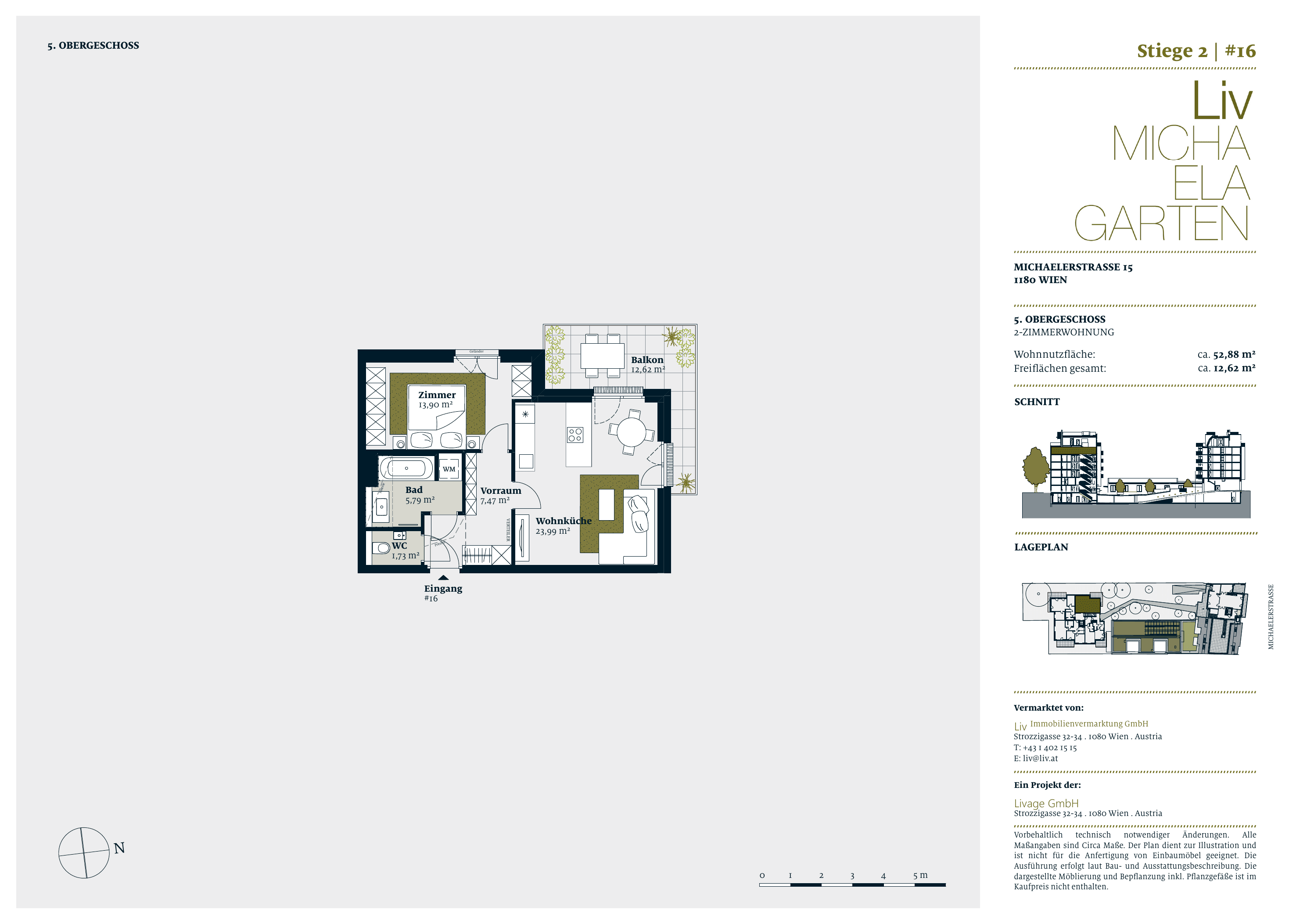 Grundriss stiege-2-top-16 — Liv MICHA ELA GARTEN — 2 Zimmer — 52,9 m² — 5th floor