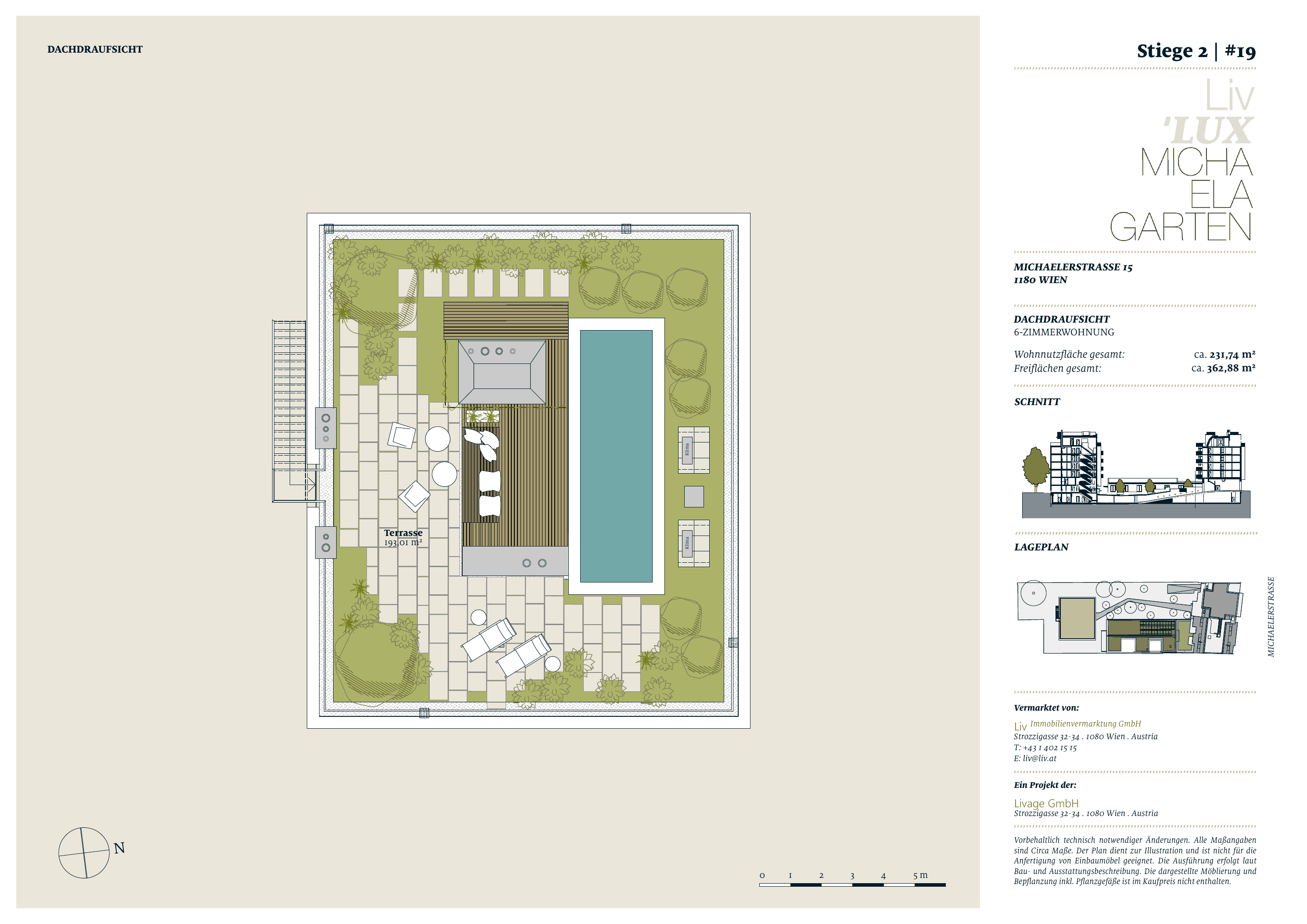 Grundriss stiege-2-top-19 — Liv MICHA ELA GARTEN — 6 Zimmer — 231,7 m² — 5th floor / 6th floor — Grundriss 3/3
