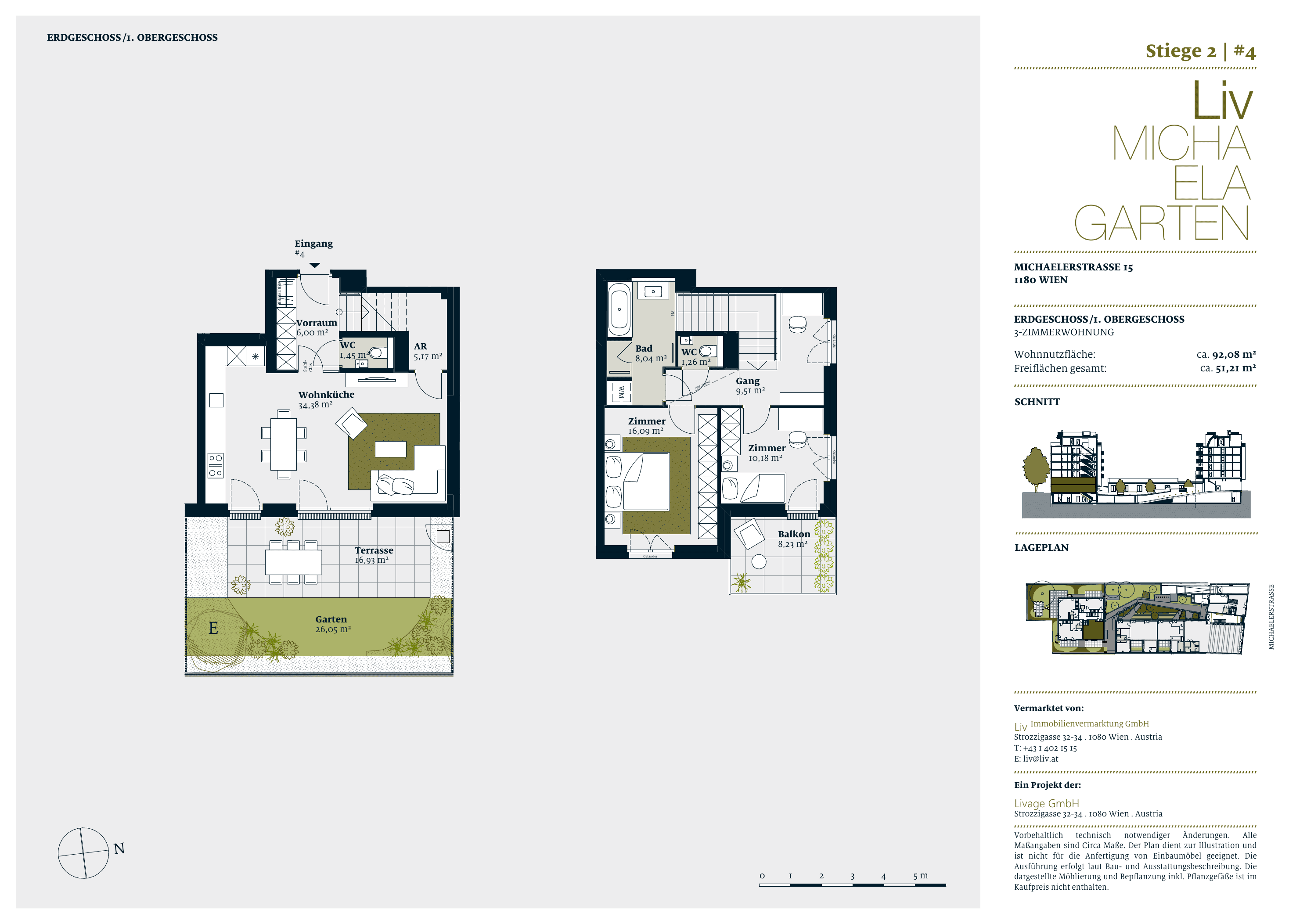 Grundriss stiege-2-top-4 — Liv MICHA ELA GARTEN — 3 Zimmer — 92,1 m² — Ground floor / 1st floor