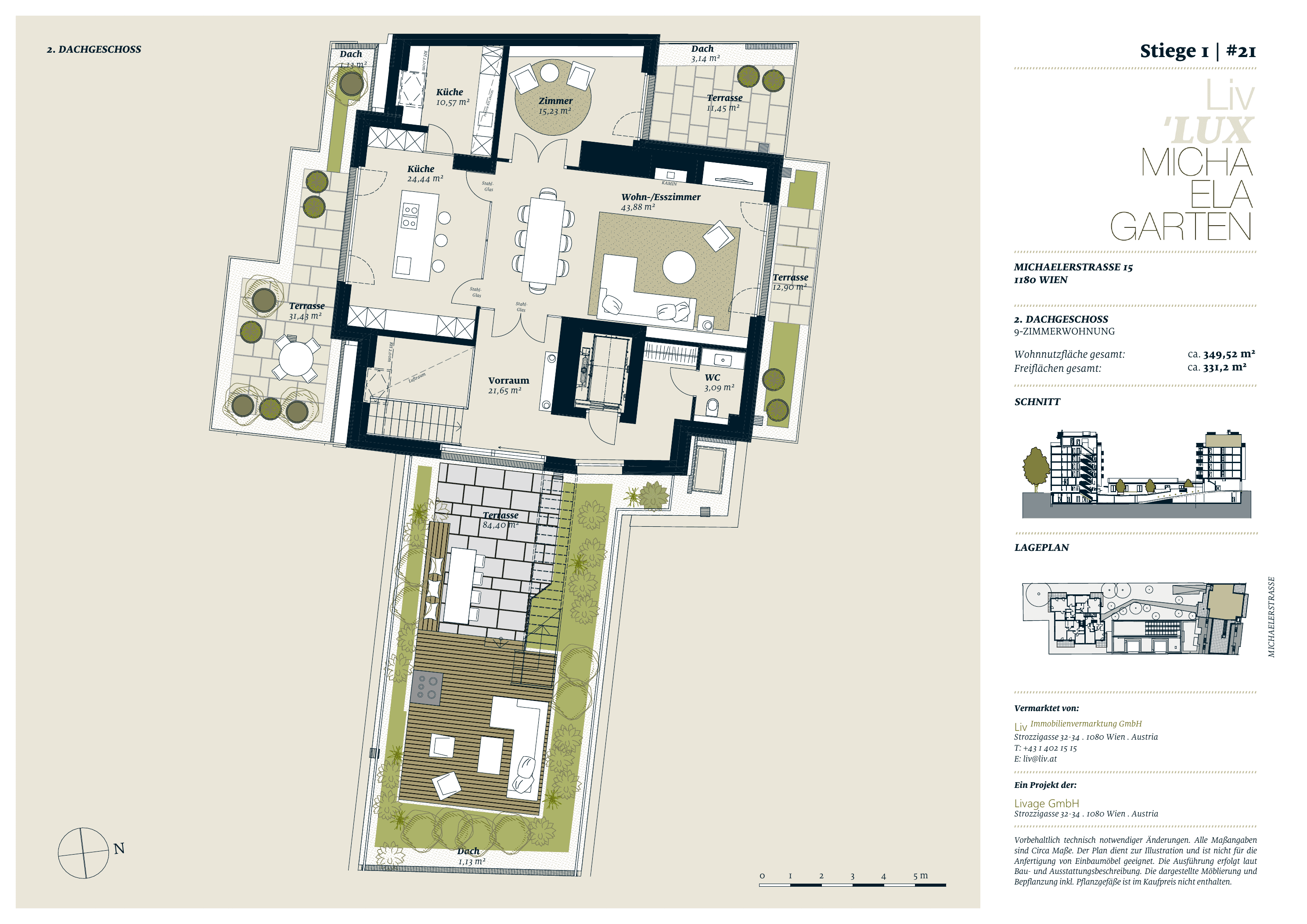 Grundriss stiege-1-top-20-21 — Liv MICHA ELA GARTEN — 9 Zimmer — 349,5 m² — 1st attic floor / 2nd attic floor — Grundriss 2/3