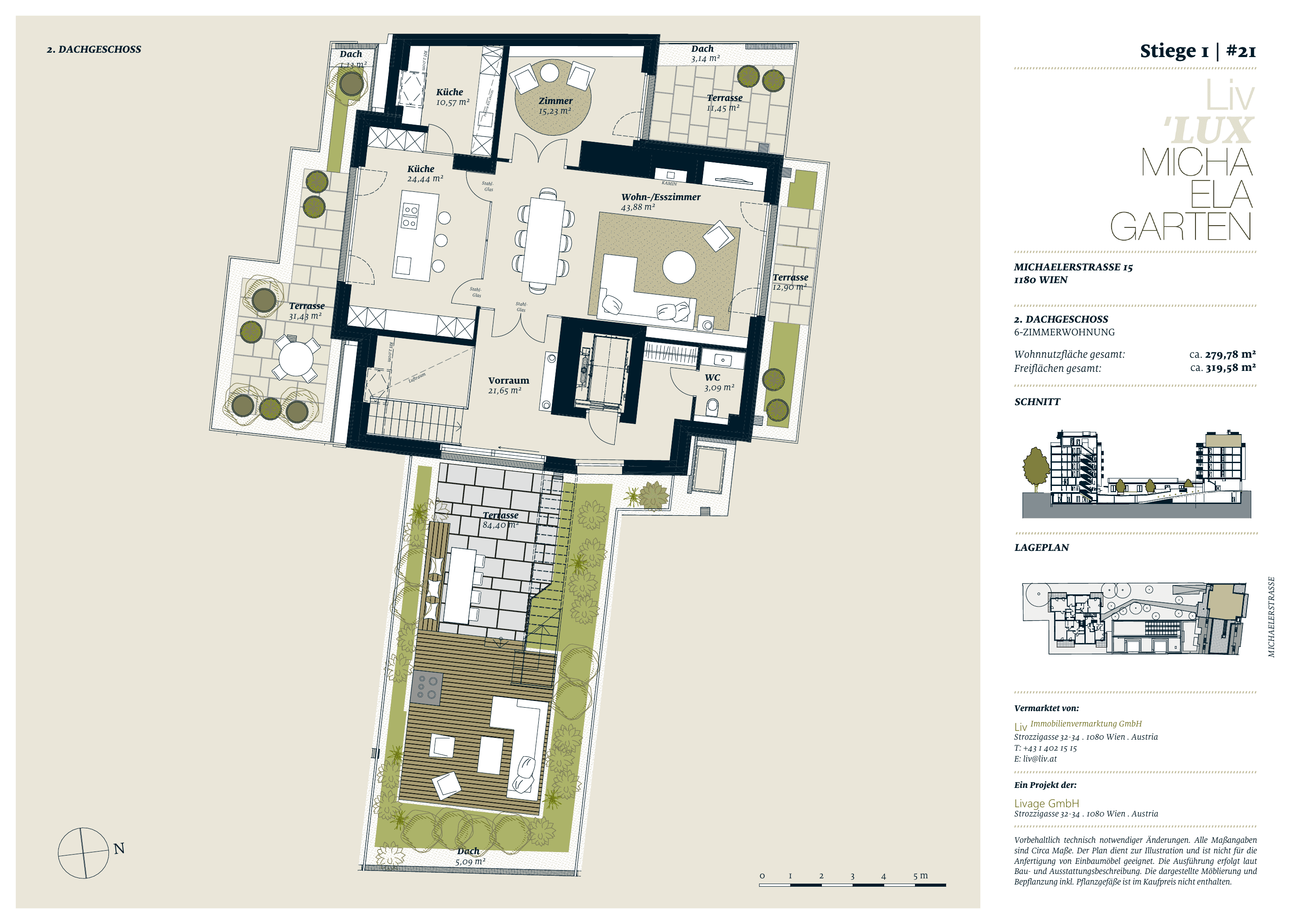 Grundriss stiege-1-top-21 — Liv MICHA ELA GARTEN — 6 Zimmer — 279,8 m² — 2nd attic floor — Grundriss 2/6