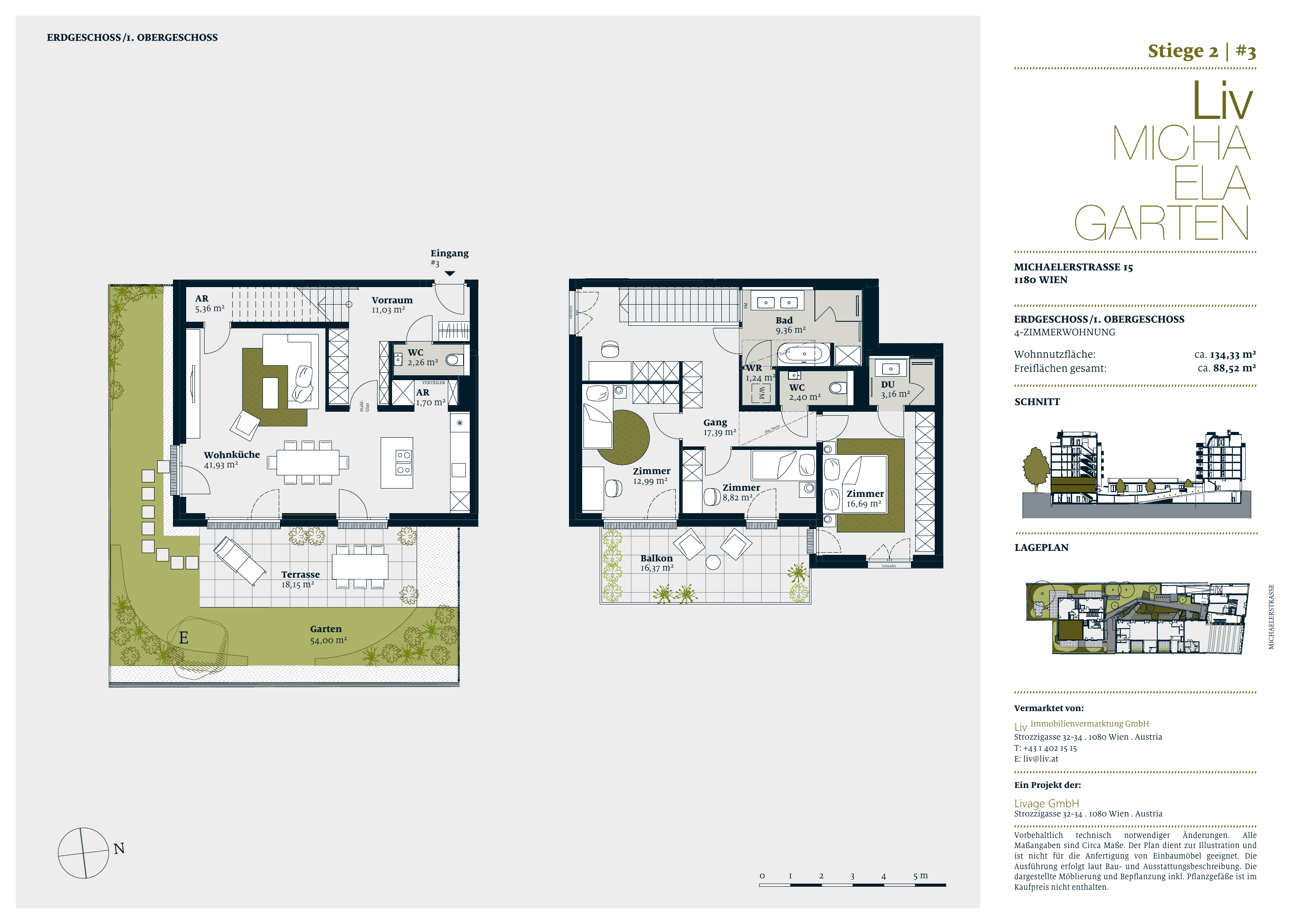 Grundriss stiege-2-top-3 — Liv MICHA ELA GARTEN — 4 Zimmer — 134,3 m² — Ground floor / 1st floor