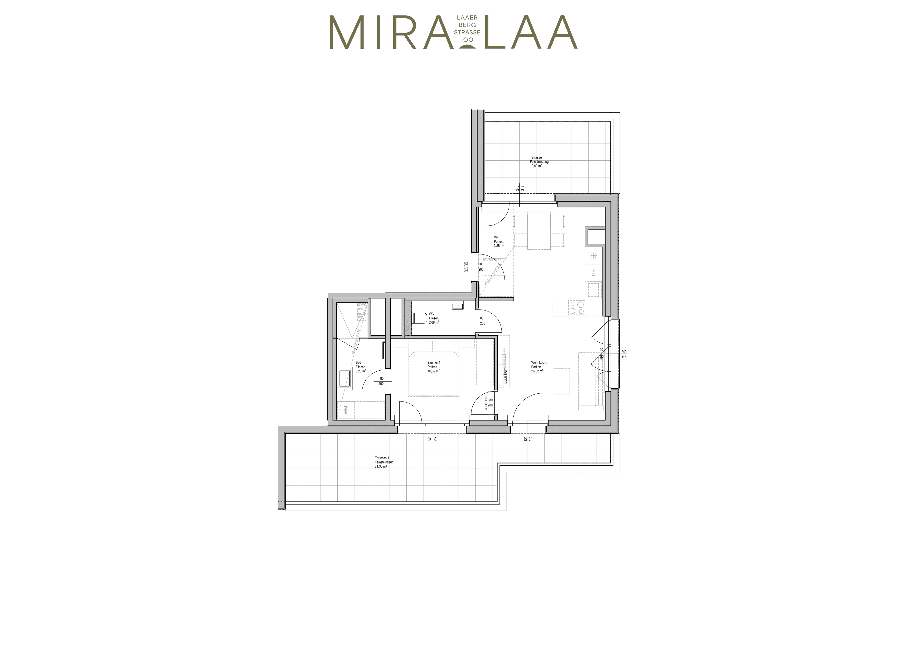 Grundriss Top 3.35 — Mira Laa — 2 Zimmer — 49 m²