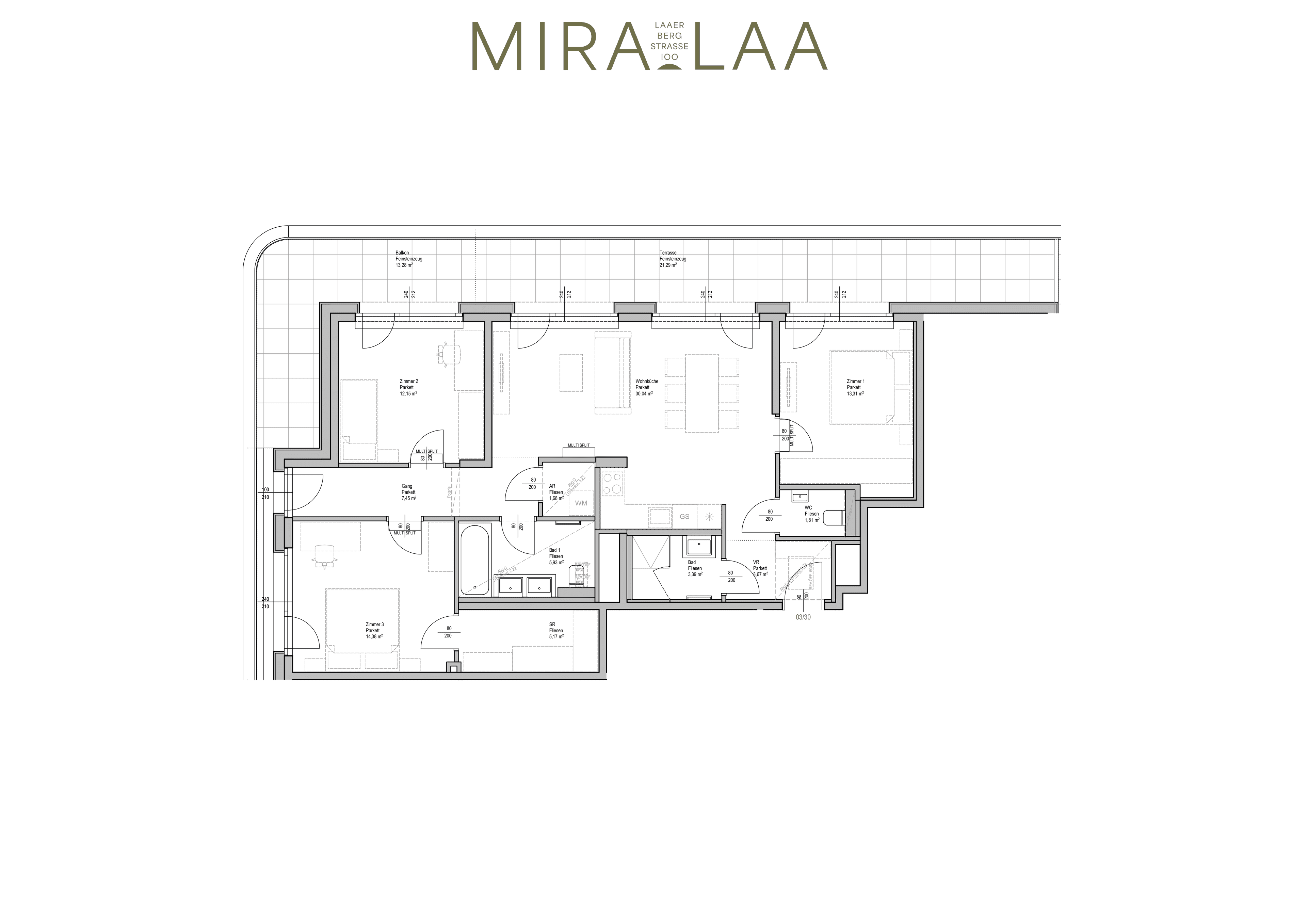 Grundriss Top 3.30 — Mira Laa — 4 Zimmer — 99,1 m²