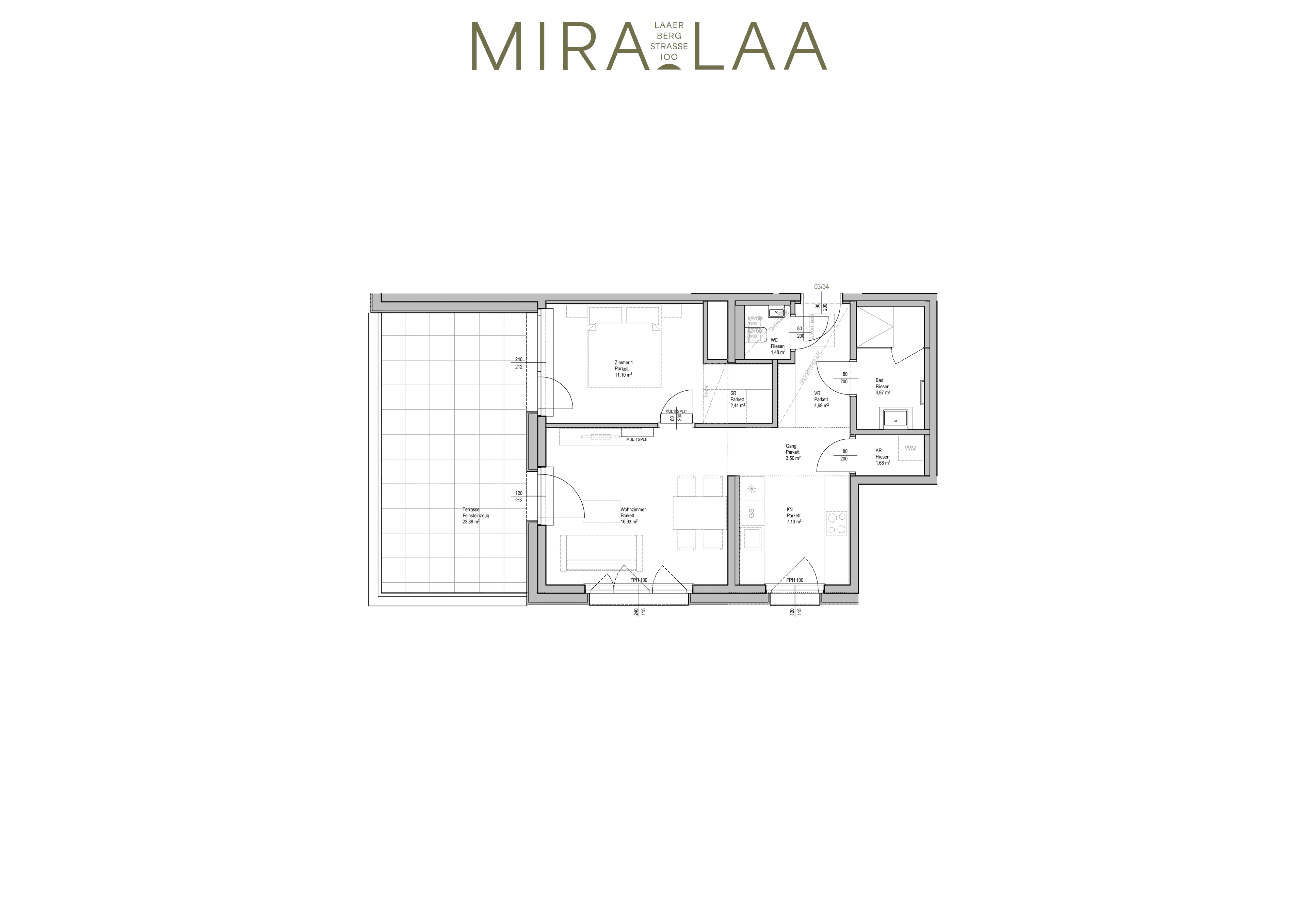 Grundriss Top 3.34 — Mira Laa — 2 Zimmer — 53,9 m²