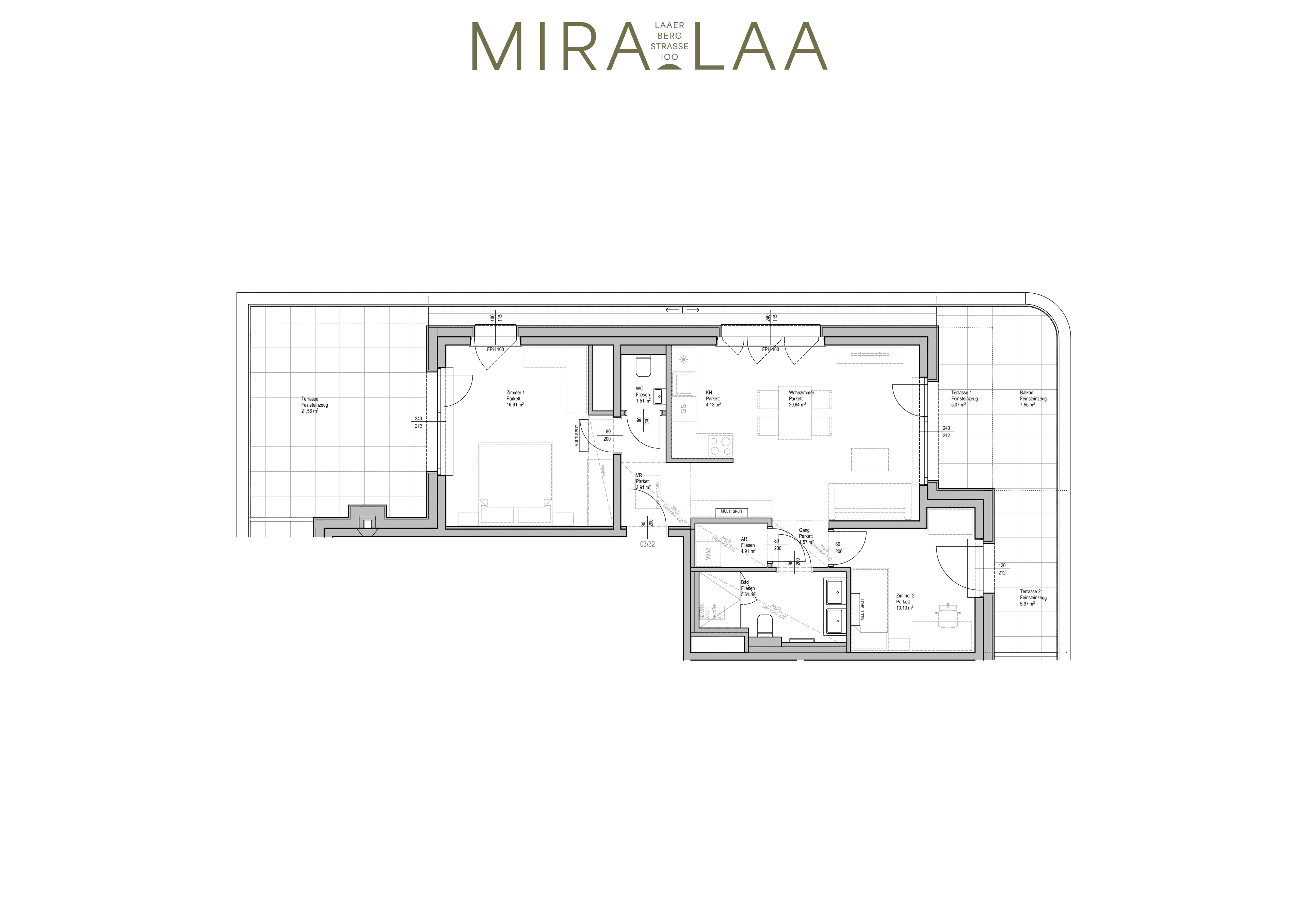 Grundriss Top 3.32 — Mira Laa — 3 Zimmer — 66,7 m²