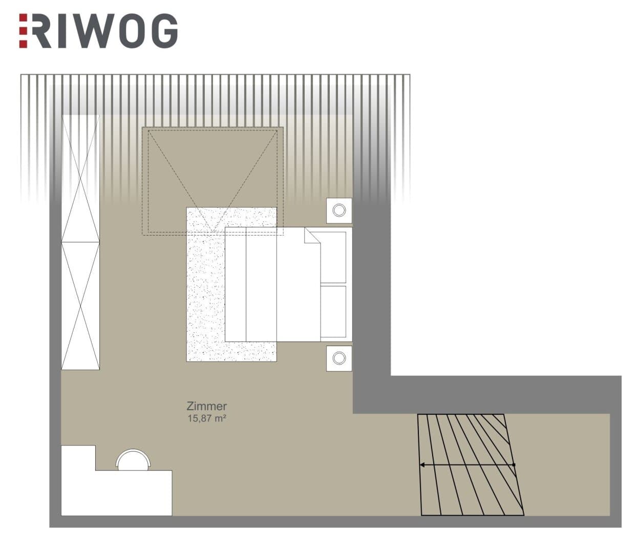 Grundriss Top 21 — Mohsgasse 9 — 2 Zimmer — 59 m² — 1st attic floor — Grundriss 2/2