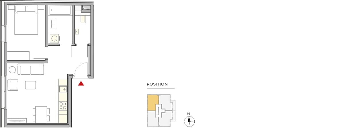 Grundriss Top 10 — Nobilegasse 52 — 2 Zimmer — 39 m² — 3rd floor